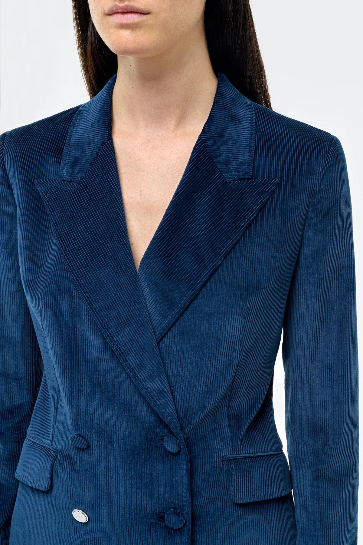 Angela Blazer in Electric Navy Sea Island Cotton Corduroy sold by Gabriela Hearst product image thumbnail 5