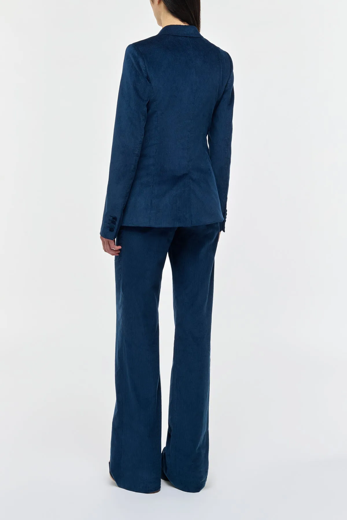 Angela Blazer in Electric Navy Sea Island Cotton Corduroy sold by Gabriela Hearst product image thumbnail 4