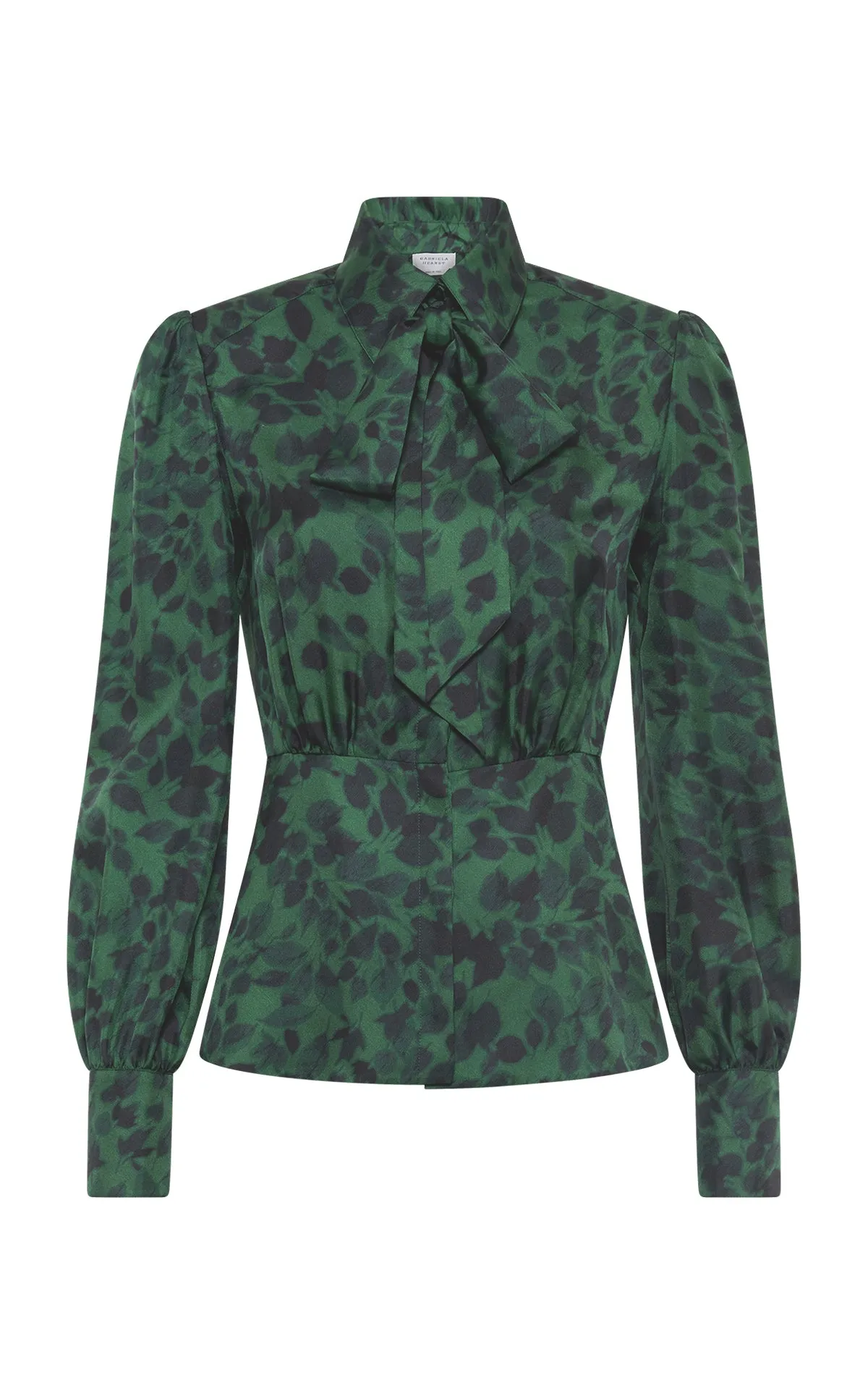 Maisie Top in English Green Printed SIlk sold by Gabriela Hearst