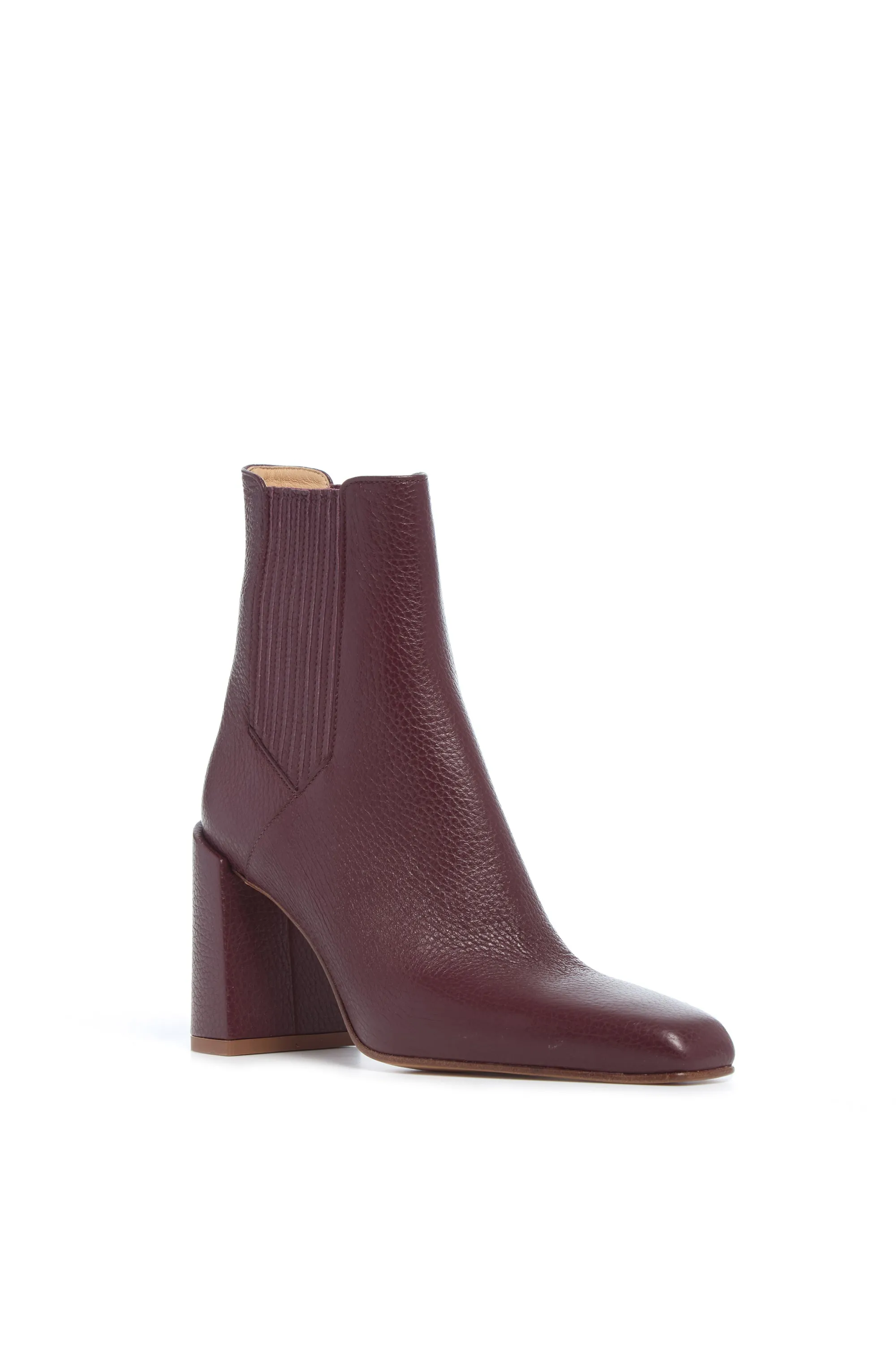 Luke High Heel Ankle Boot in Bordeaux Textured Leather sold by Gabriela Hearst product image thumbnail 2
