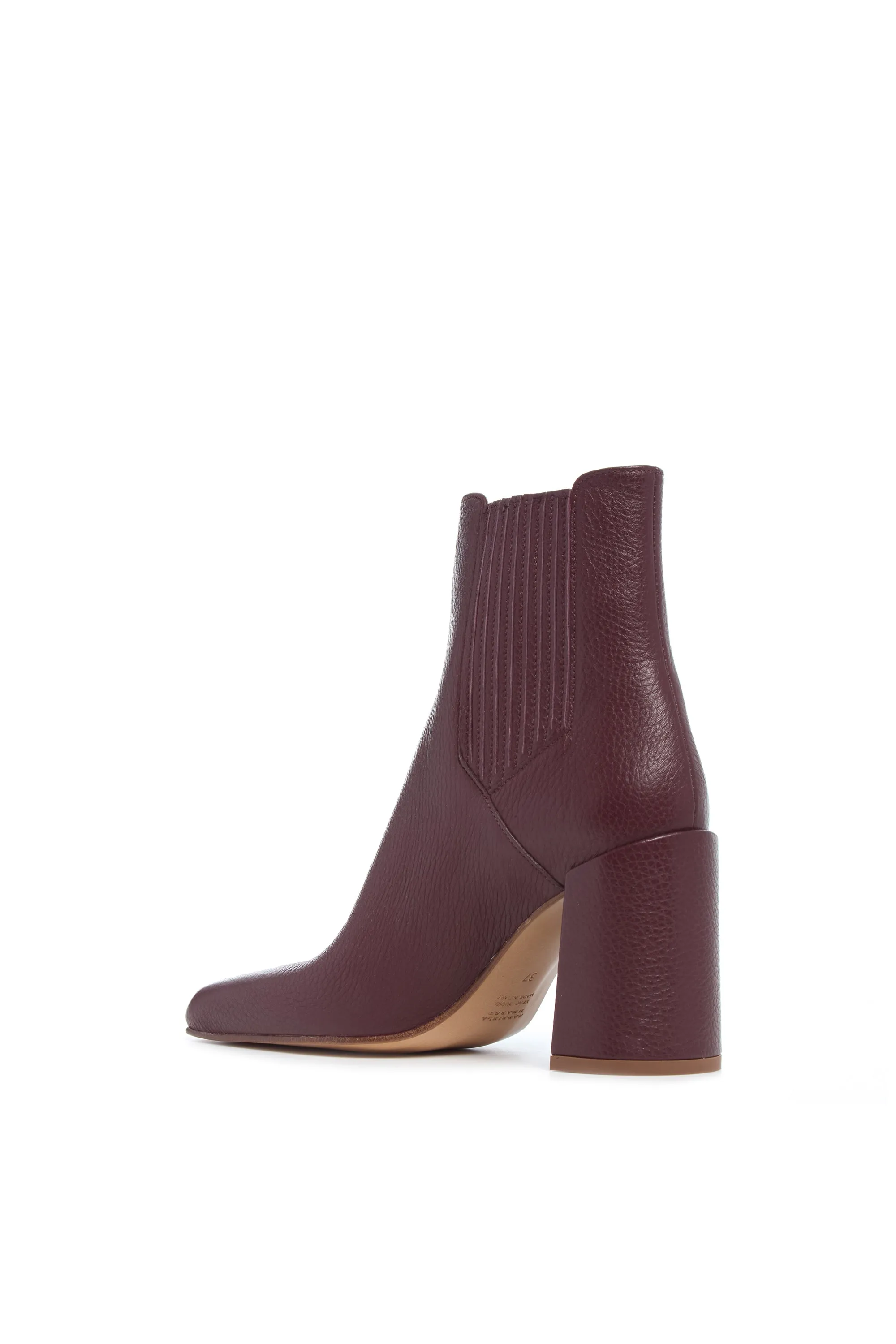 Luke High Heel Ankle Boot in Bordeaux Textured Leather sold by Gabriela Hearst product image thumbnail 3