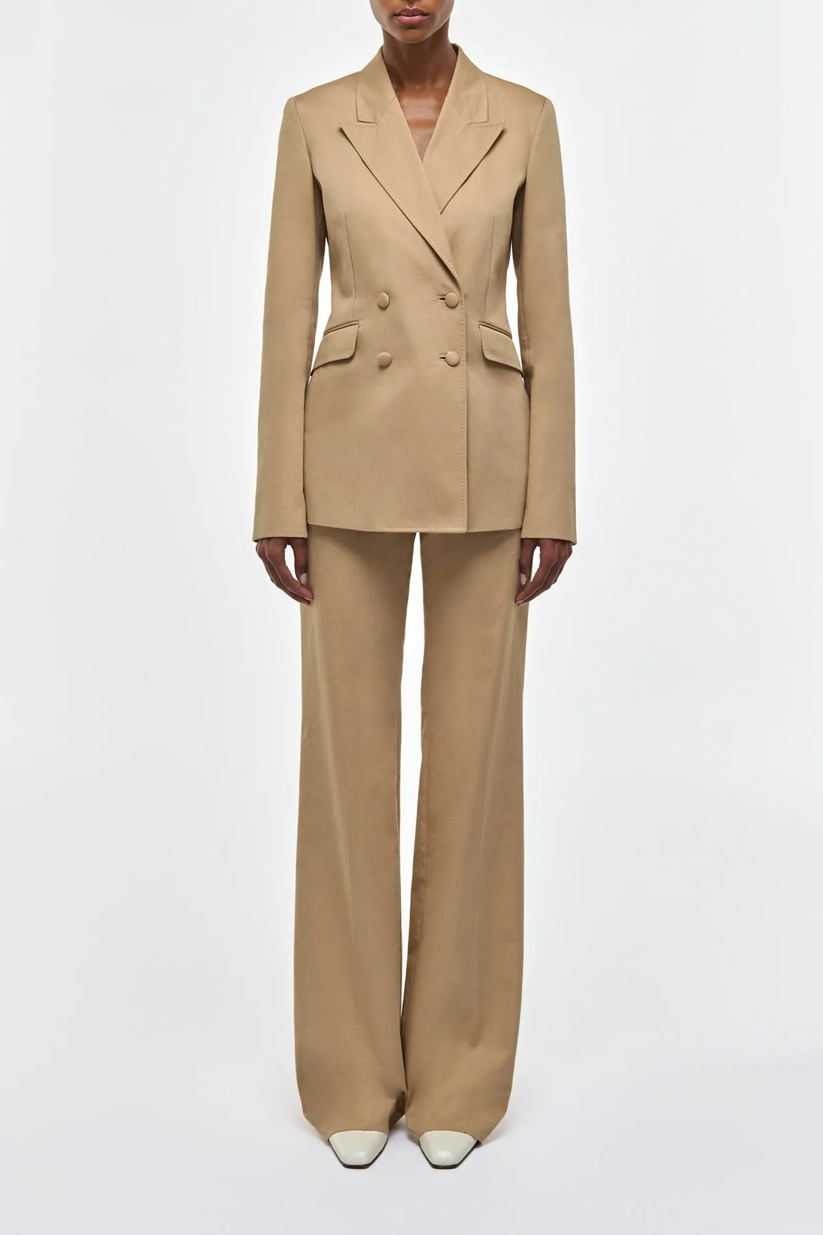 Angela Blazer in Camel Sea Island Cotton Twill sold by Gabriela Hearst product image thumbnail 2