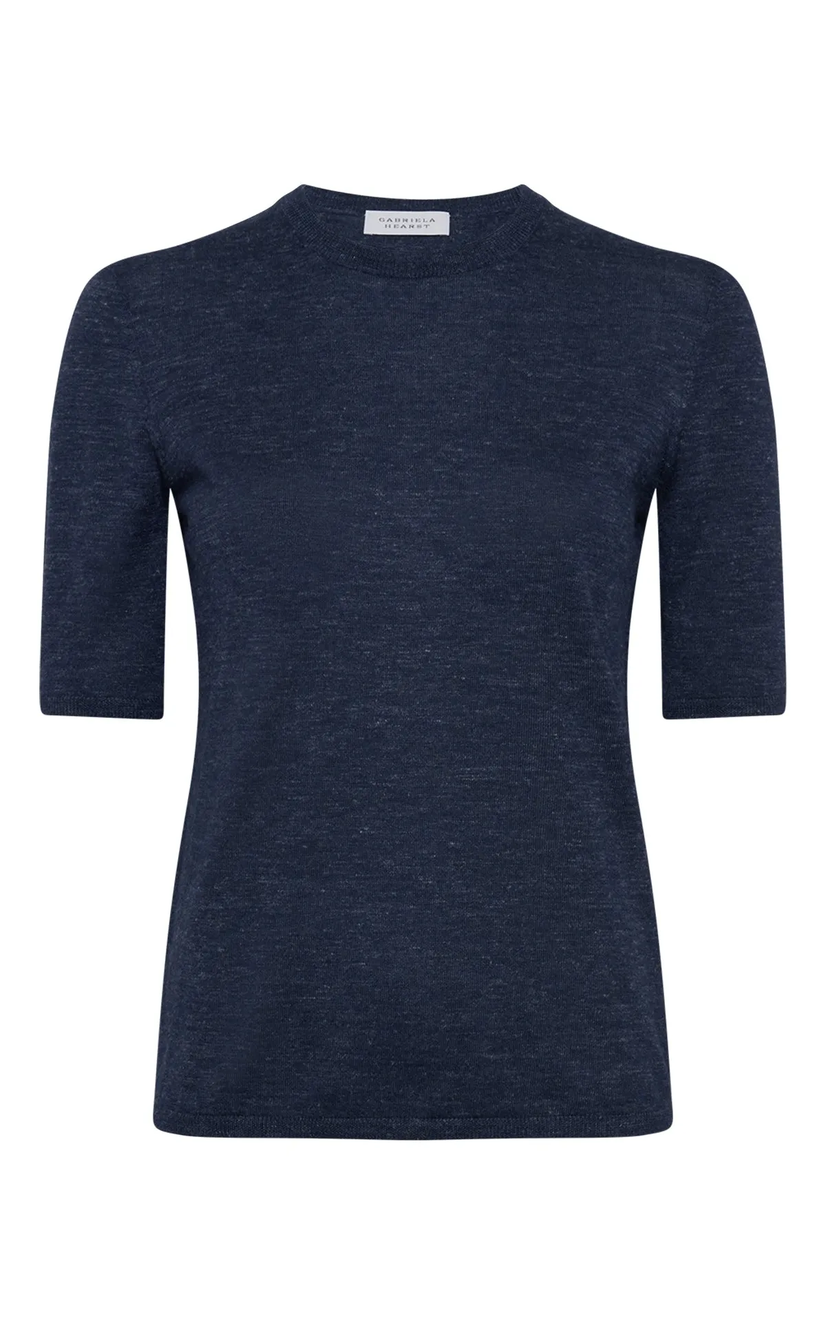 Chryse Knit T-Shirt in Electric Navy Cashmere Silk with Hemp sold by Gabriela Hearst