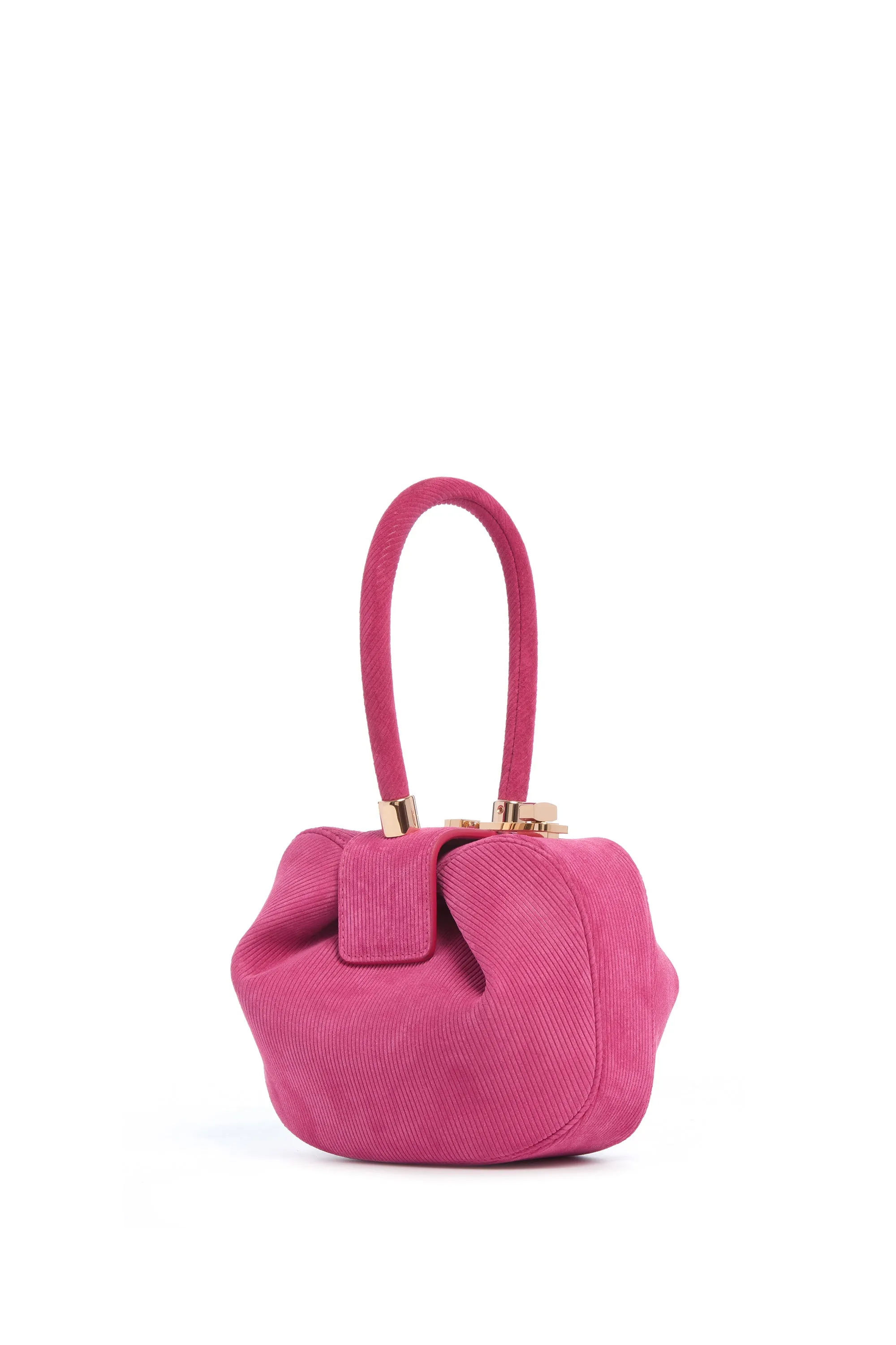 Demi Bag in Fuchsia Suede Corduroy sold by Gabriela Hearst