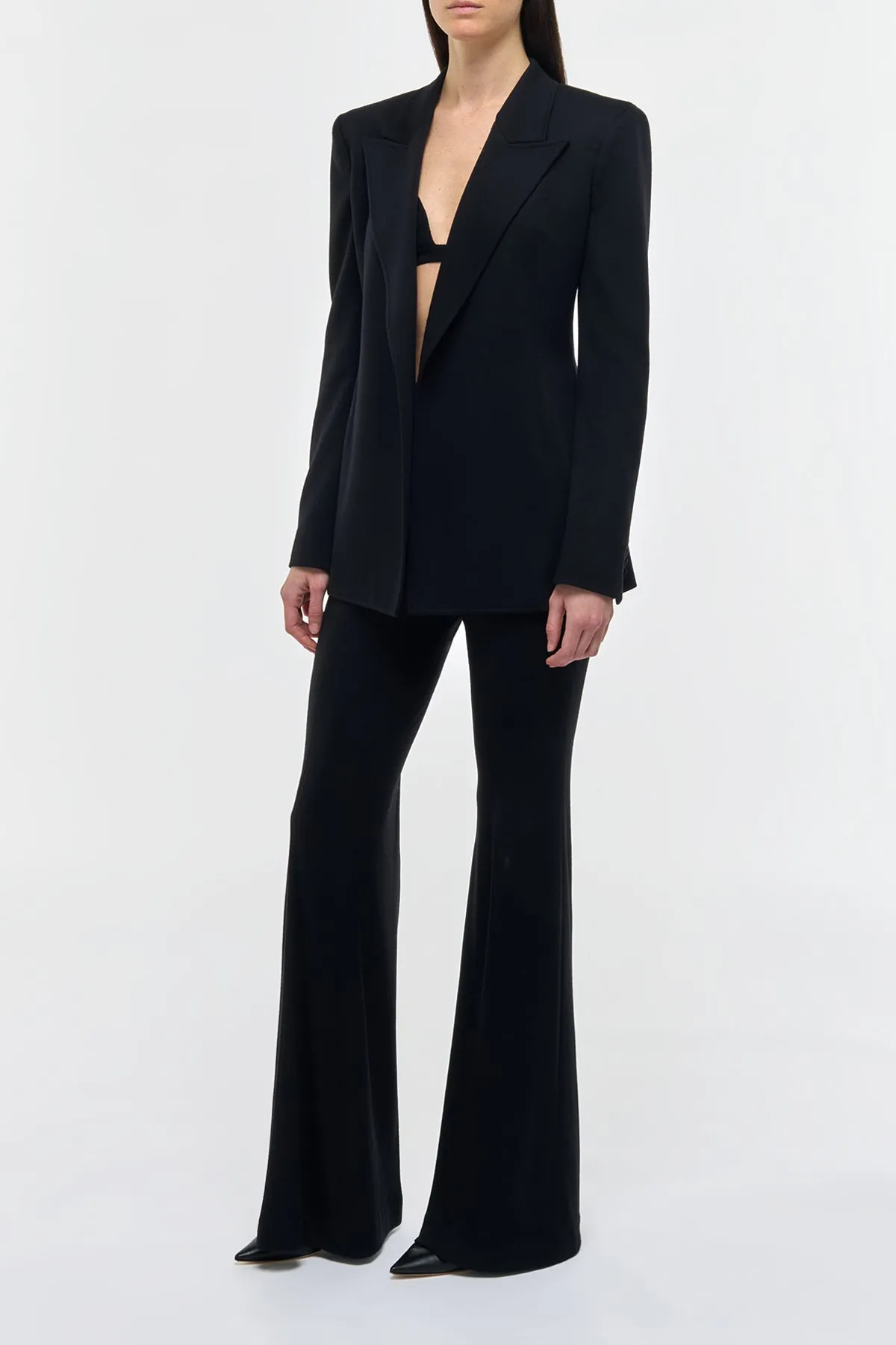 Rhein Flare Pant in Black Cashmere Jersey sold by Gabriela Hearst product image thumbnail 3