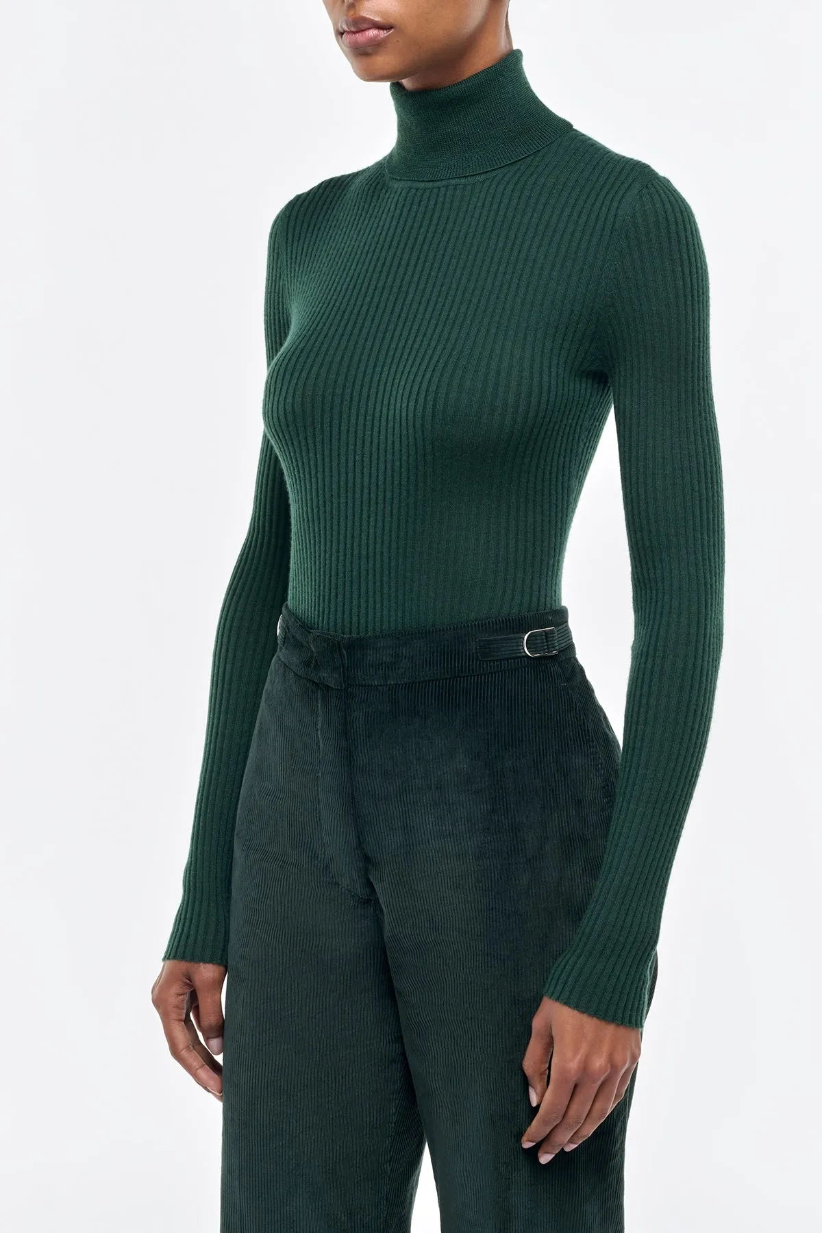 Peppe Knit Turtleneck in English Green Cashmere Silk sold by Gabriela Hearst product image thumbnail 3