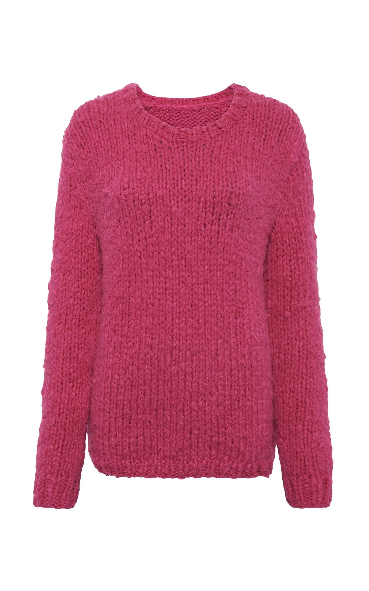Lawrence Knit Sweater in Fuchsia Welfat Cashmere sold by Gabriela Hearst