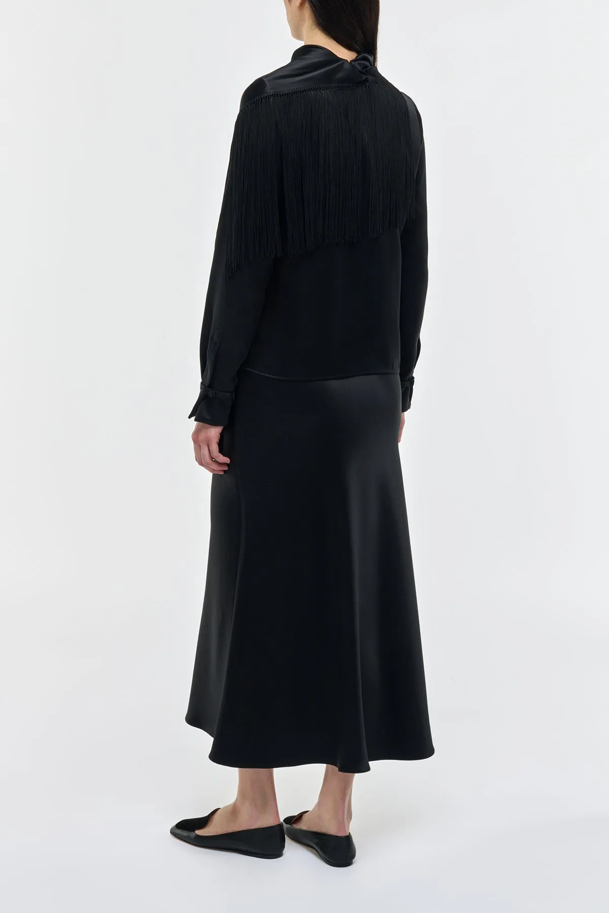 Frei Maxi Skirt in Black Silk Satin sold by Gabriela Hearst product image thumbnail 4
