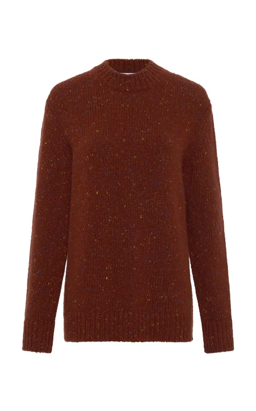Alfie Knit Sweater in Burnt Sienna Multi Speckle Aran Cashmere sold by Gabriela Hearst