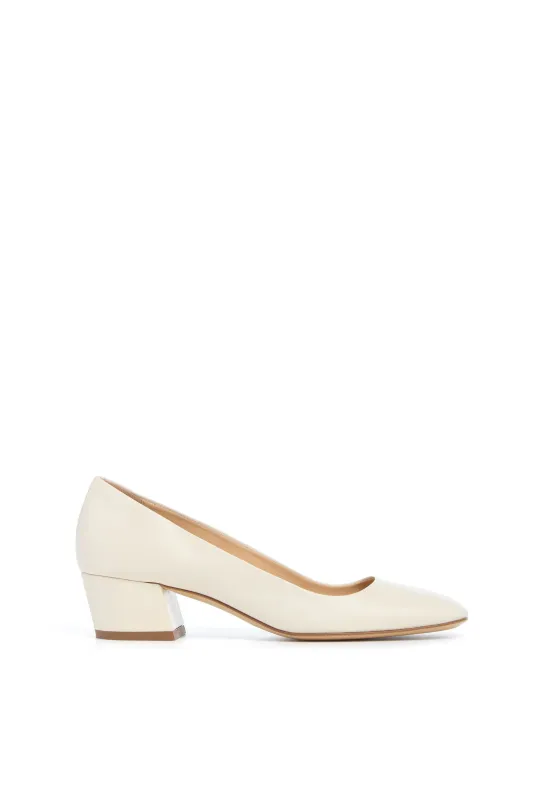 Agathe Low Heel Pump in Ivory Leather sold by Gabriela Hearst