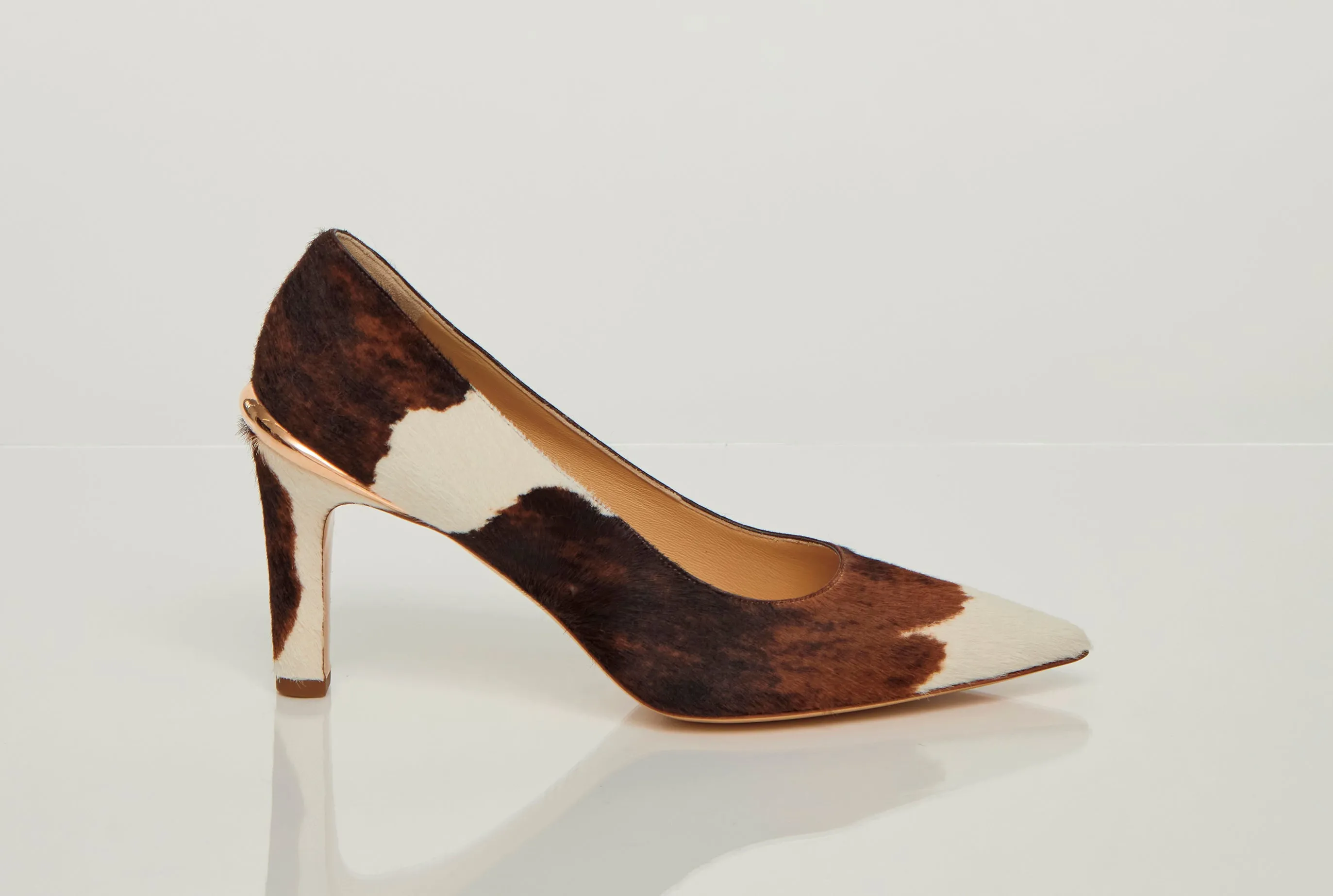 Edwina High Heel Stiletto Pump in Ivory Cognac Multi Pony Hair sold by Gabriela Hearst product image thumbnail 5