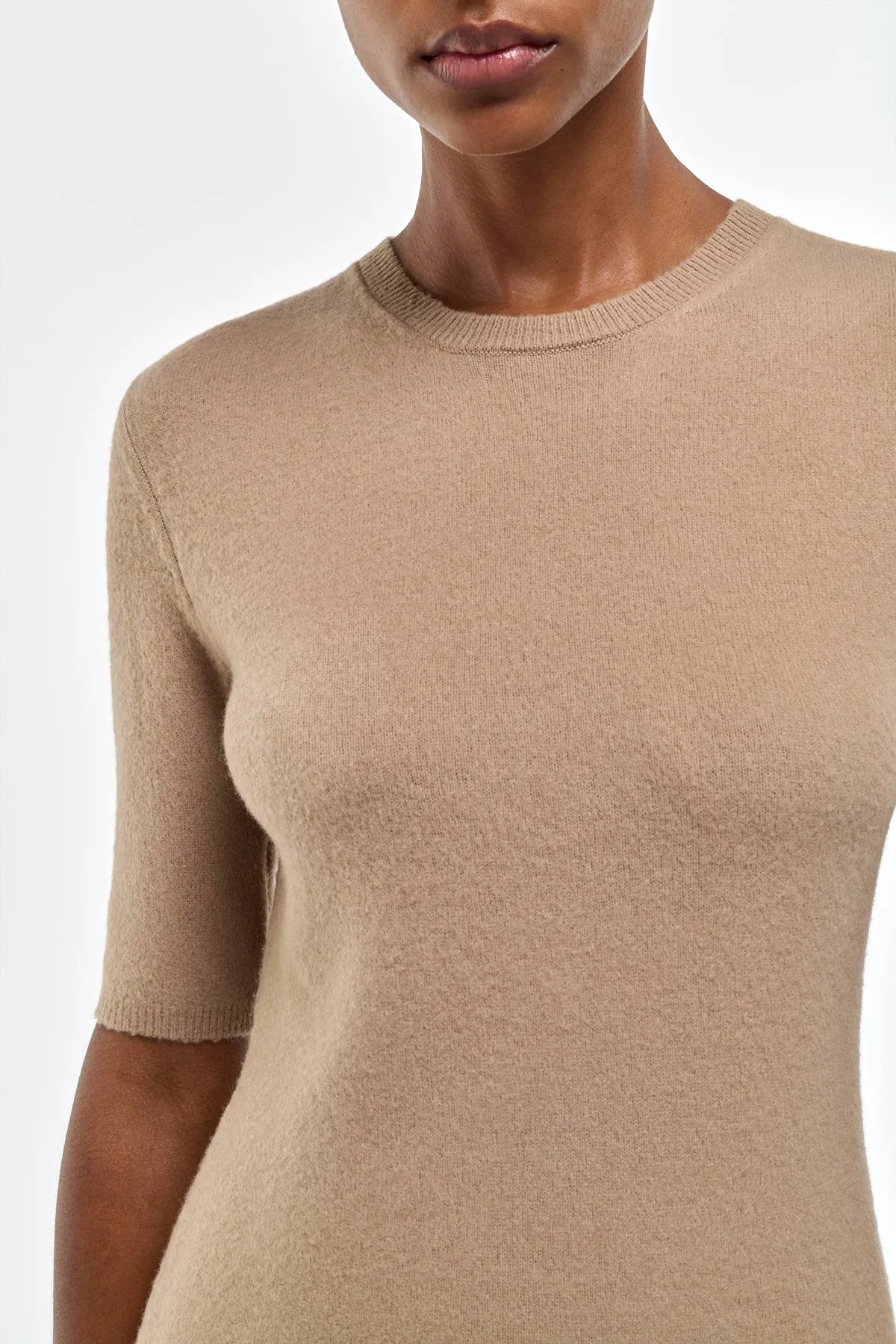 Xanthe Knit Top in Camel Brushed Cashmere sold by Gabriela Hearst product image thumbnail 5