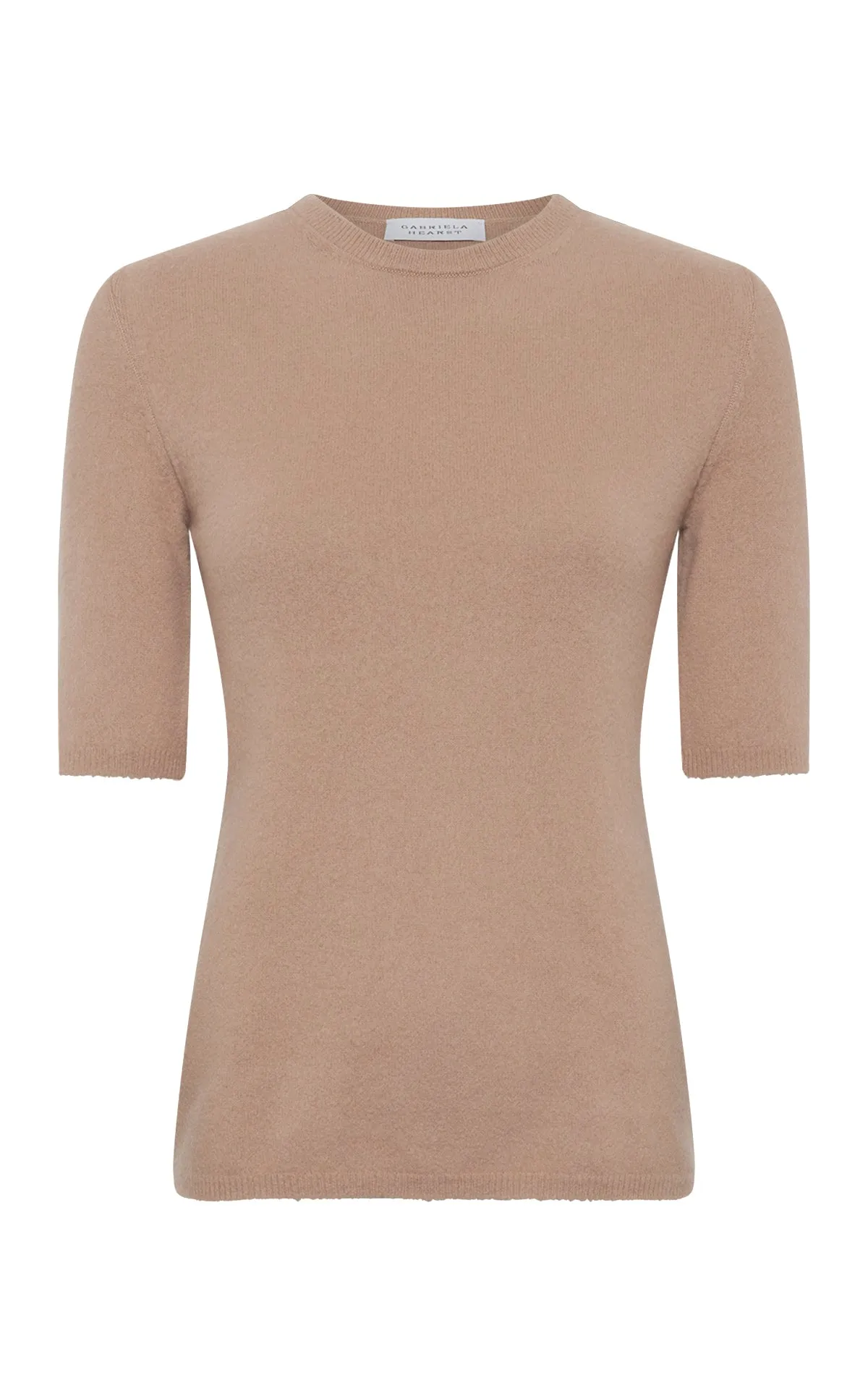 Xanthe Knit Top in Camel Brushed Cashmere sold by Gabriela Hearst