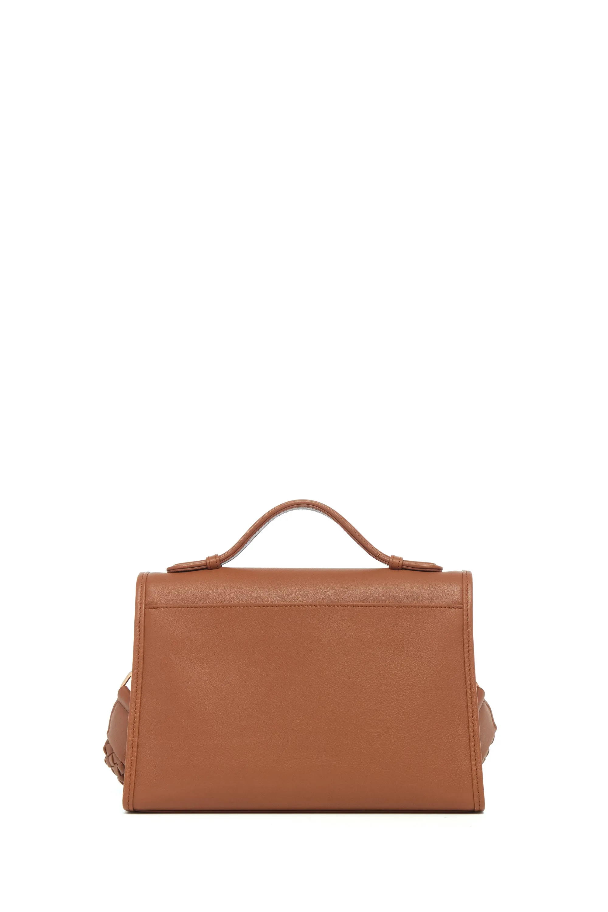 Medium Leonora Flap Bag in Cognac Soft Leather with Braided Strap sold by Gabriela Hearst product image thumbnail 3