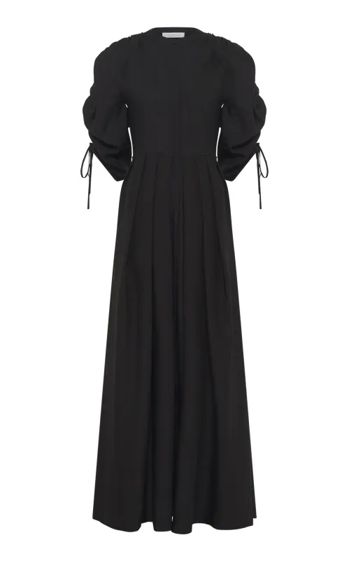 Linnea Maxi Dress in Black Aloe Linen made by Gabriela Hearst