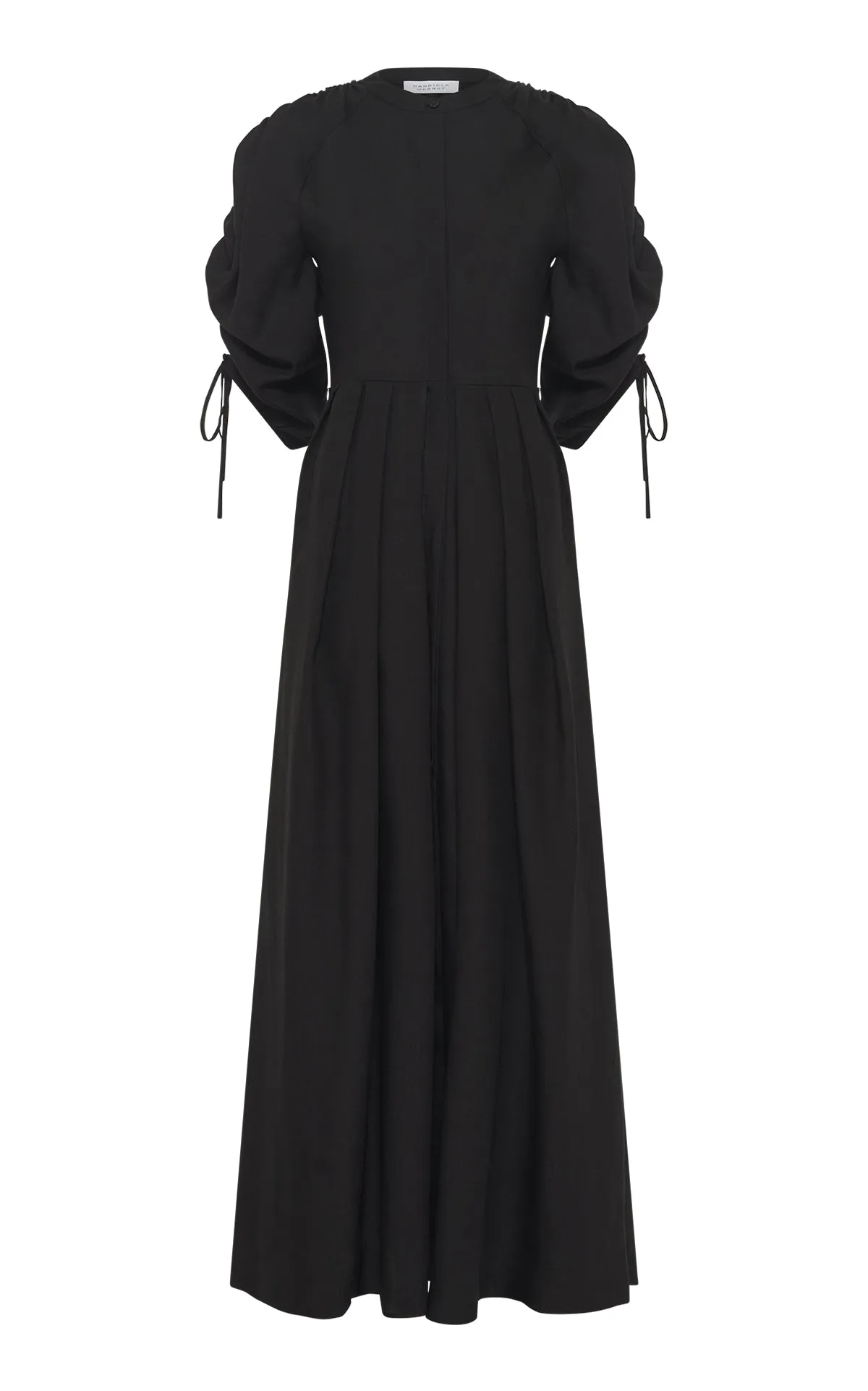 Linnea Maxi Dress in Black Aloe Linen sold by Gabriela Hearst