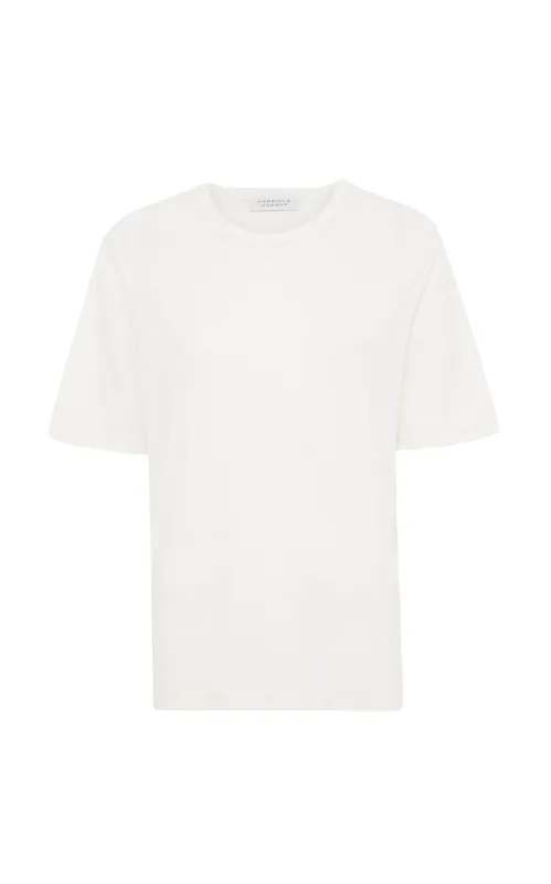 Kirby T-Shirt in Ivory Cashmere Jersey sold by Gabriela Hearst