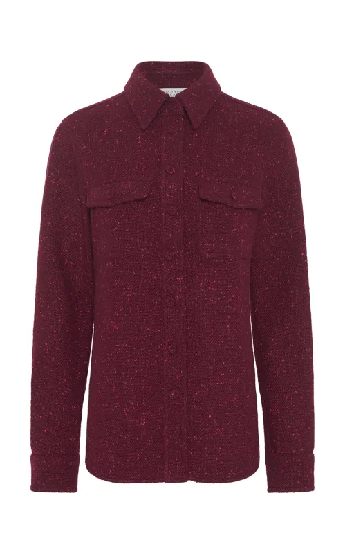 John Austin Shirt in Bordeaux Speckled Cashmere sold by Gabriela Hearst