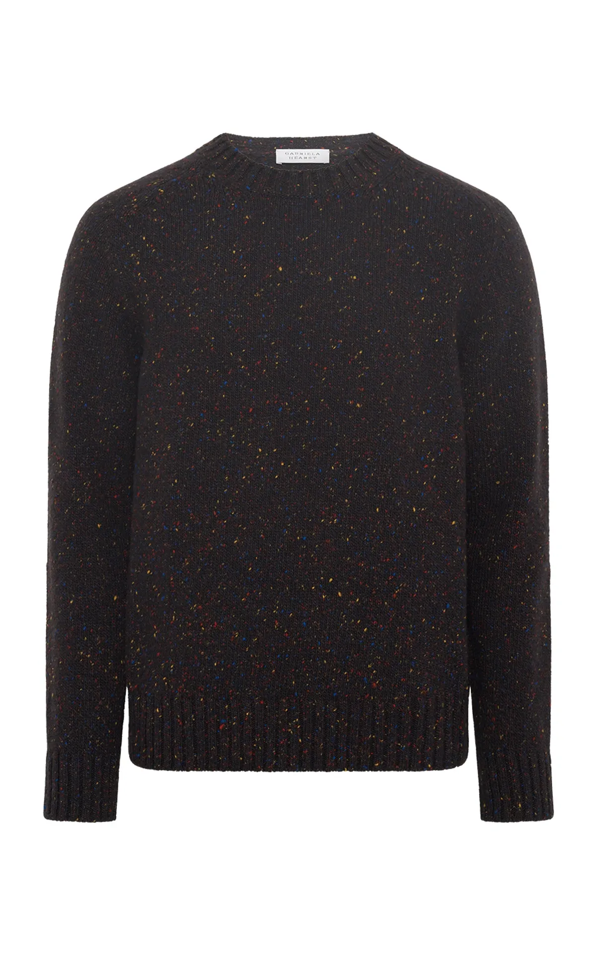 Daniel Knit Sweater in Charcoal Multi Speckled Aran Cashmere sold by Gabriela Hearst