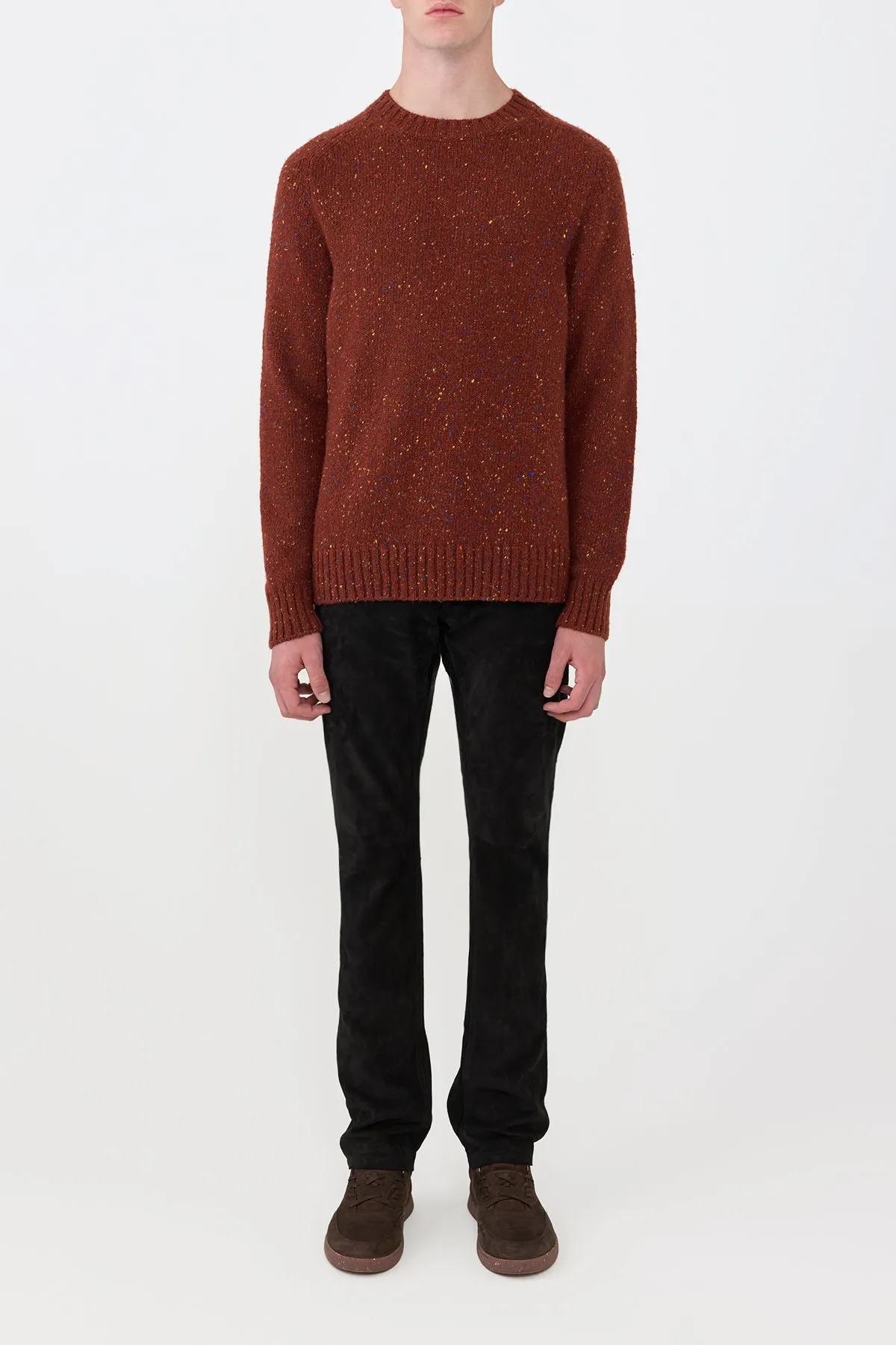 Daniel Knit Sweater in Burnt Sienna Multi Speckled Aran Cashmere sold by Gabriela Hearst product image thumbnail 3