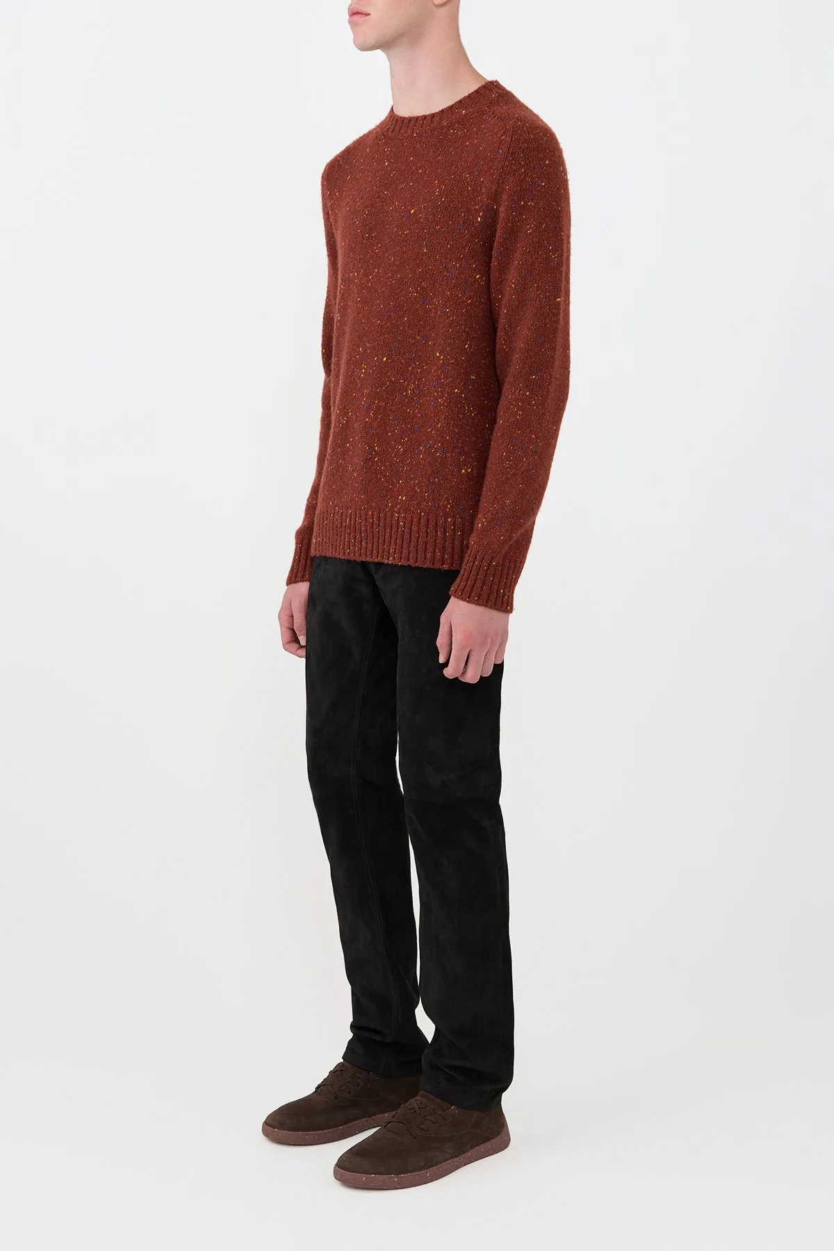 Daniel Knit Sweater in Burnt Sienna Multi Speckled Aran Cashmere sold by Gabriela Hearst product image thumbnail 4