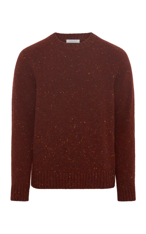 Daniel Knit Sweater in Burnt Sienna Multi Speckled Aran Cashmere sold by Gabriela Hearst