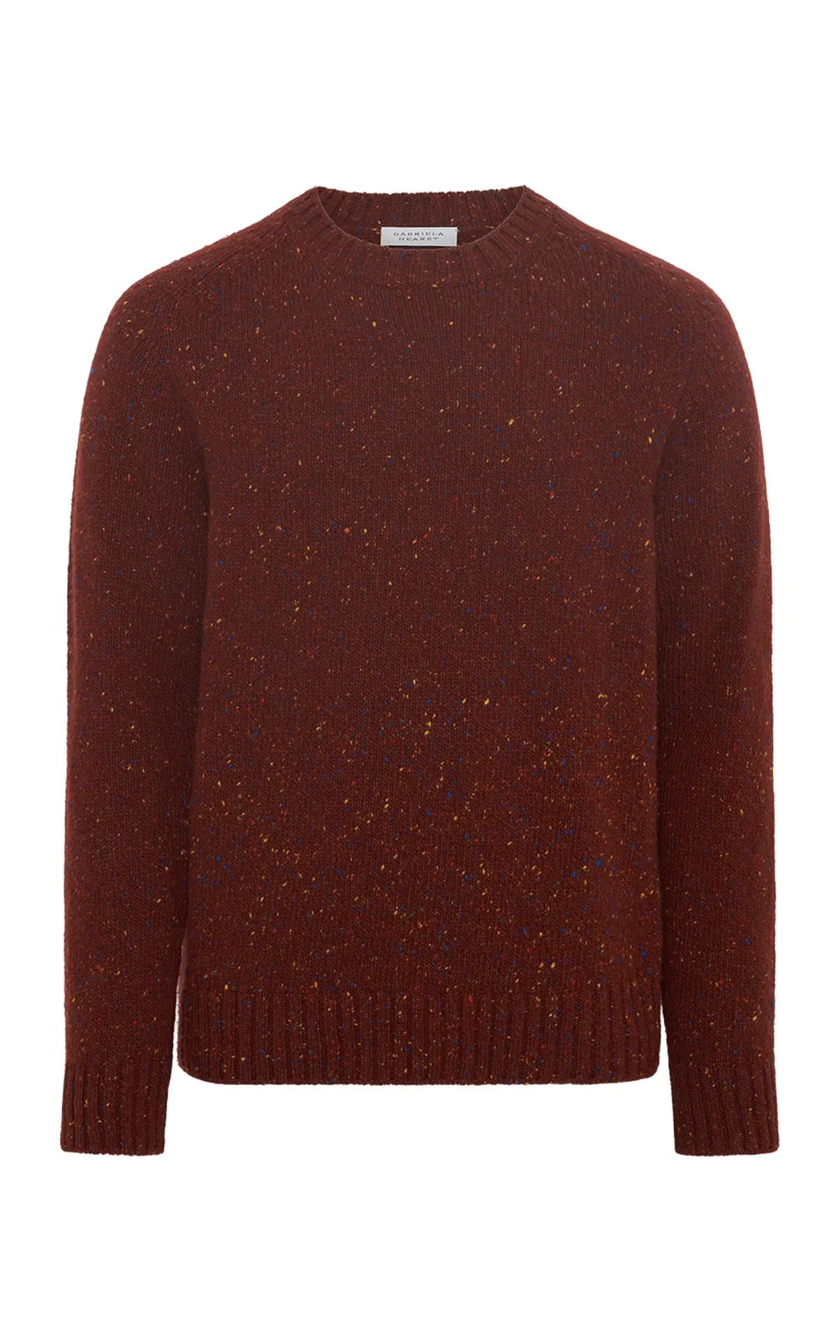Daniel Knit Sweater in Burnt Sienna Multi Speckled Aran Cashmere sold by Gabriela Hearst