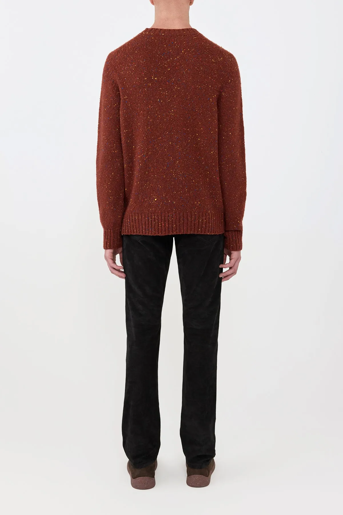 Daniel Knit Sweater in Burnt Sienna Multi Speckled Aran Cashmere sold by Gabriela Hearst product image thumbnail 5