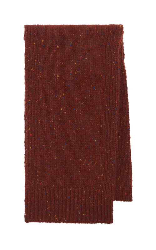 Fokestone Knit Scarf in Burnt Sienna Multi Speckled Aran Cashmere made by Gabriela Hearst