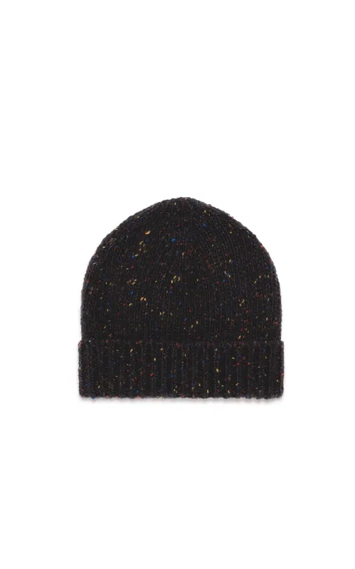 Hailsham Knit Hat in Charcoal Multi Speckled Aran Cashmere sold by Gabriela Hearst