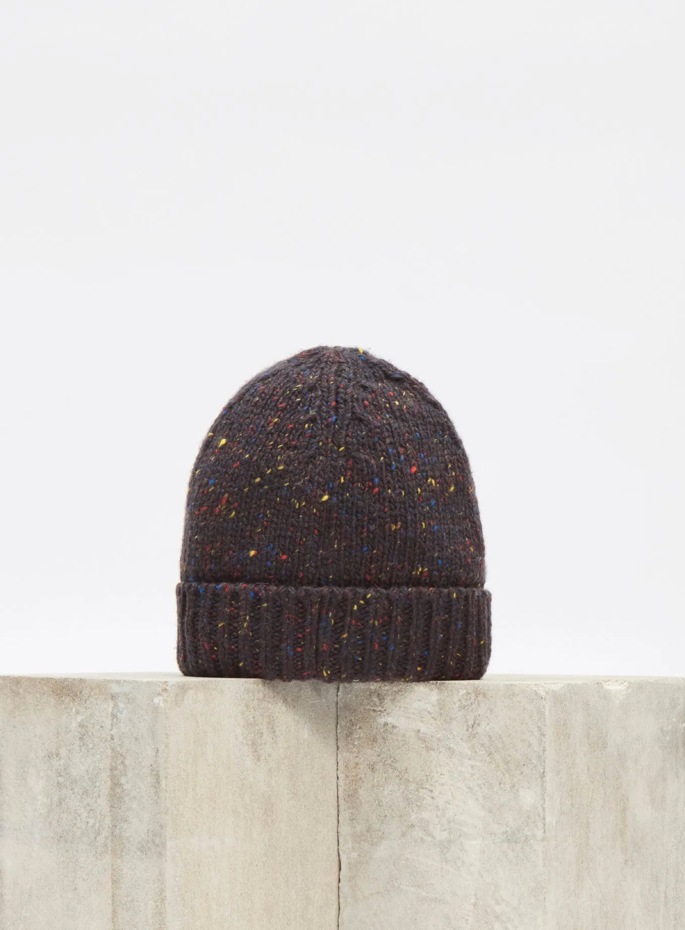 Hailsham Knit Hat in Charcoal Multi Speckled Aran Cashmere sold by Gabriela Hearst product image thumbnail 2