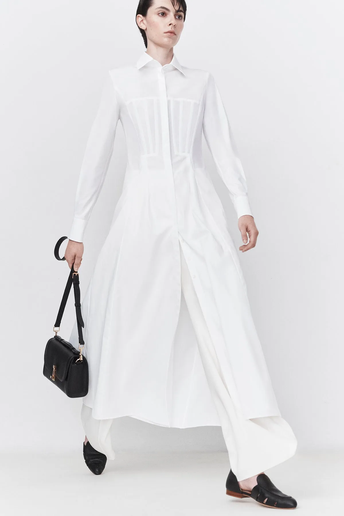 Eugene Maxi Shirtdress in White Sea Island Cotton sold by Gabriela Hearst product image thumbnail 2