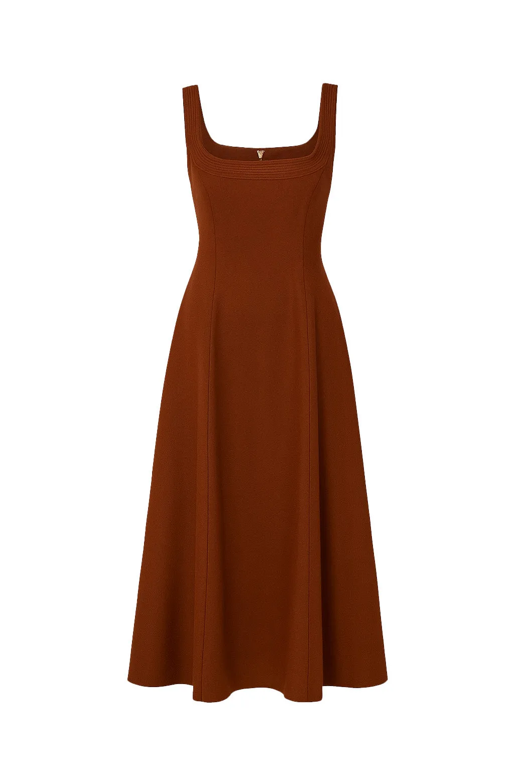 Adaline Midi Dress in Cognac Soft Wool sold by Gabriela Hearst