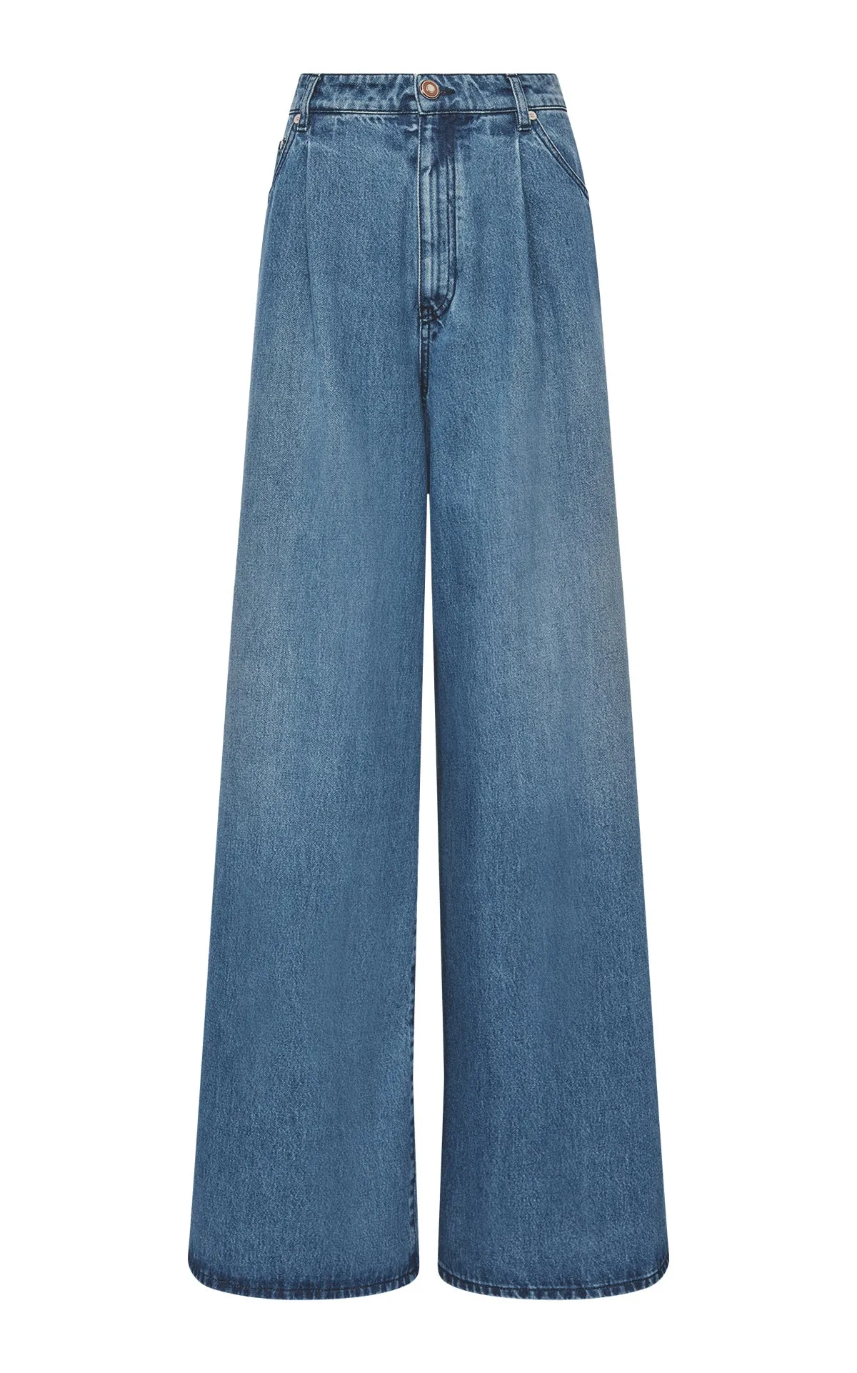 Brenn Wide-leg Jean in Uruguayan Blue Recycled Cotton Denim sold by Gabriela Hearst