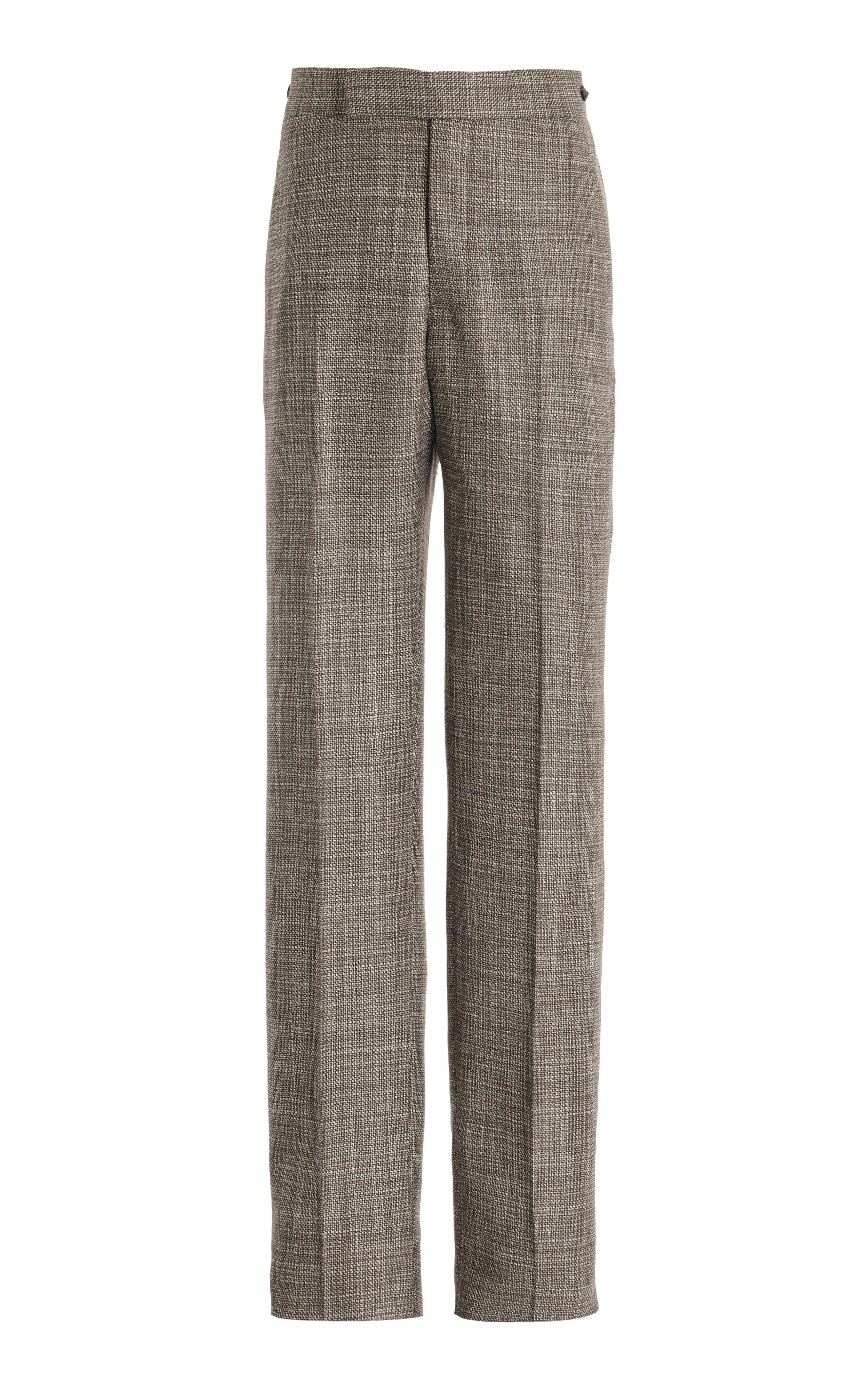 Sebastian Pant in Chocolate Virgin Wool Tweed sold by Gabriela Hearst