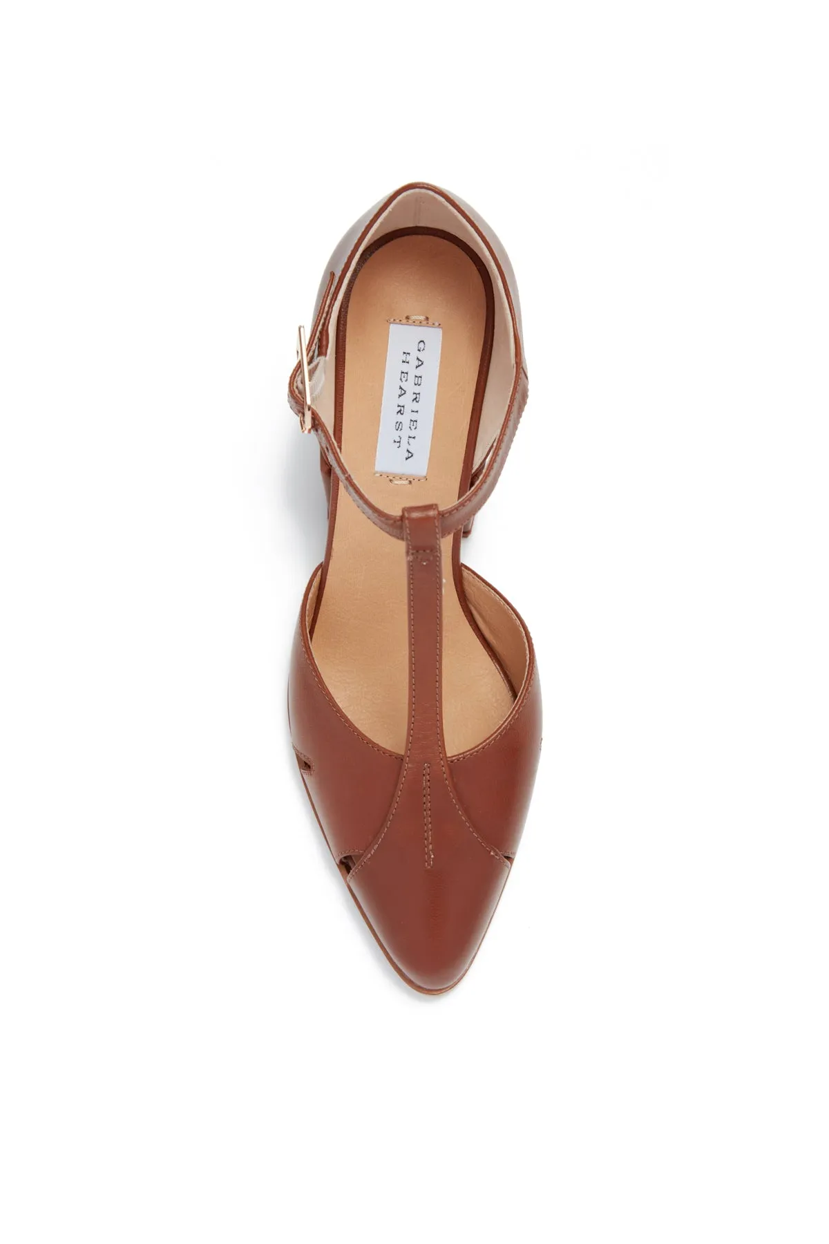 Hawes T-Strap Heel in Cognac Leather sold by Gabriela Hearst product image thumbnail 4