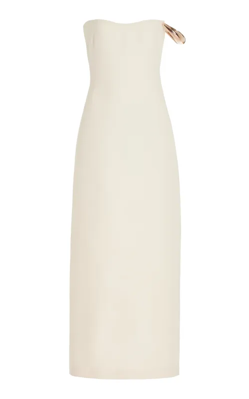 Anica Maxi Dress in Ivory Wool Silk Cady made by Gabriela Hearst