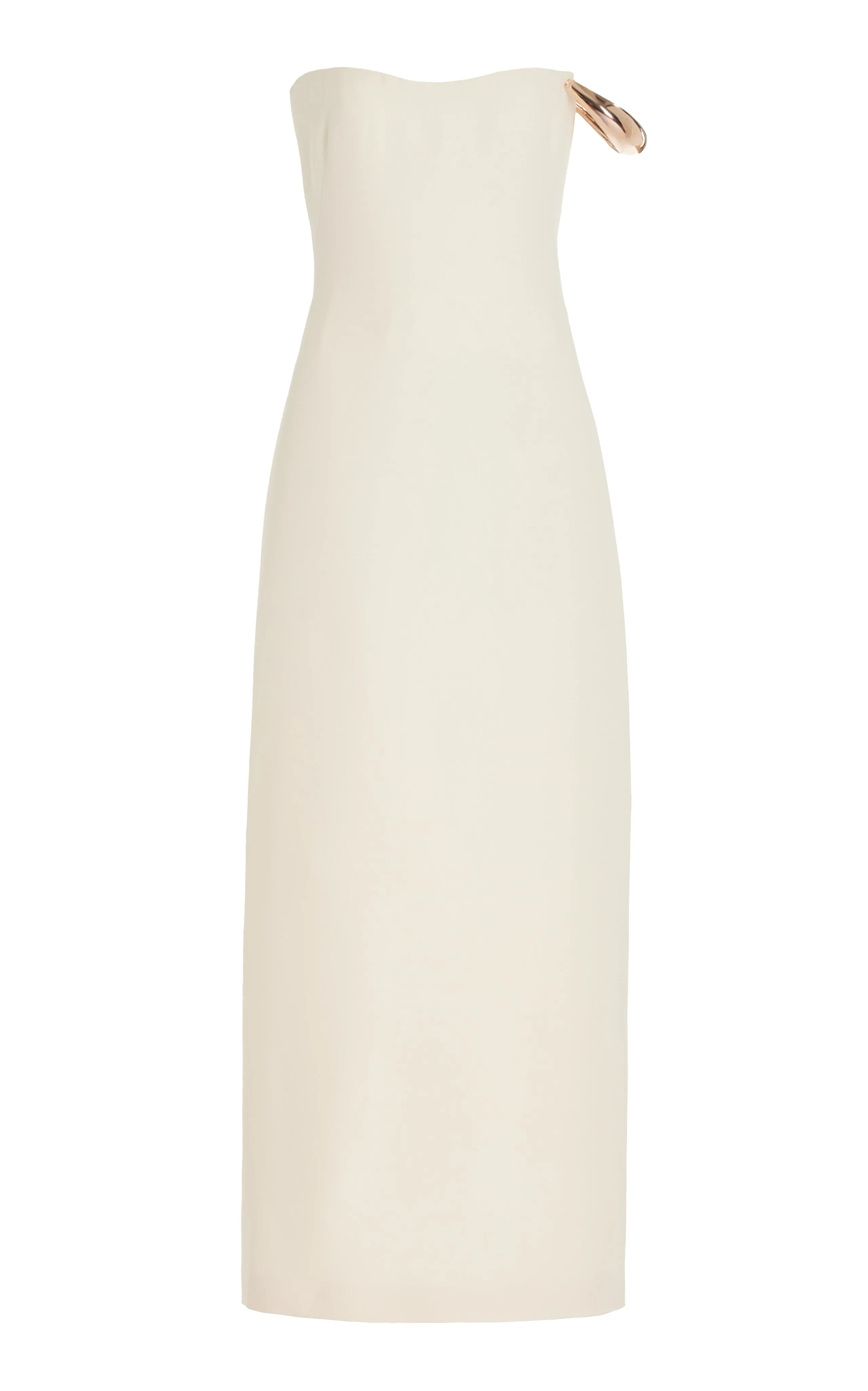 Anica Maxi Dress in Ivory Wool Silk Cady sold by Gabriela Hearst