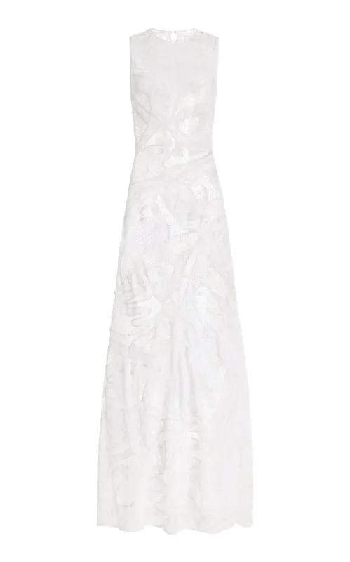 Tati Crochet Maxi Dress in White Cotton made by Gabriela Hearst