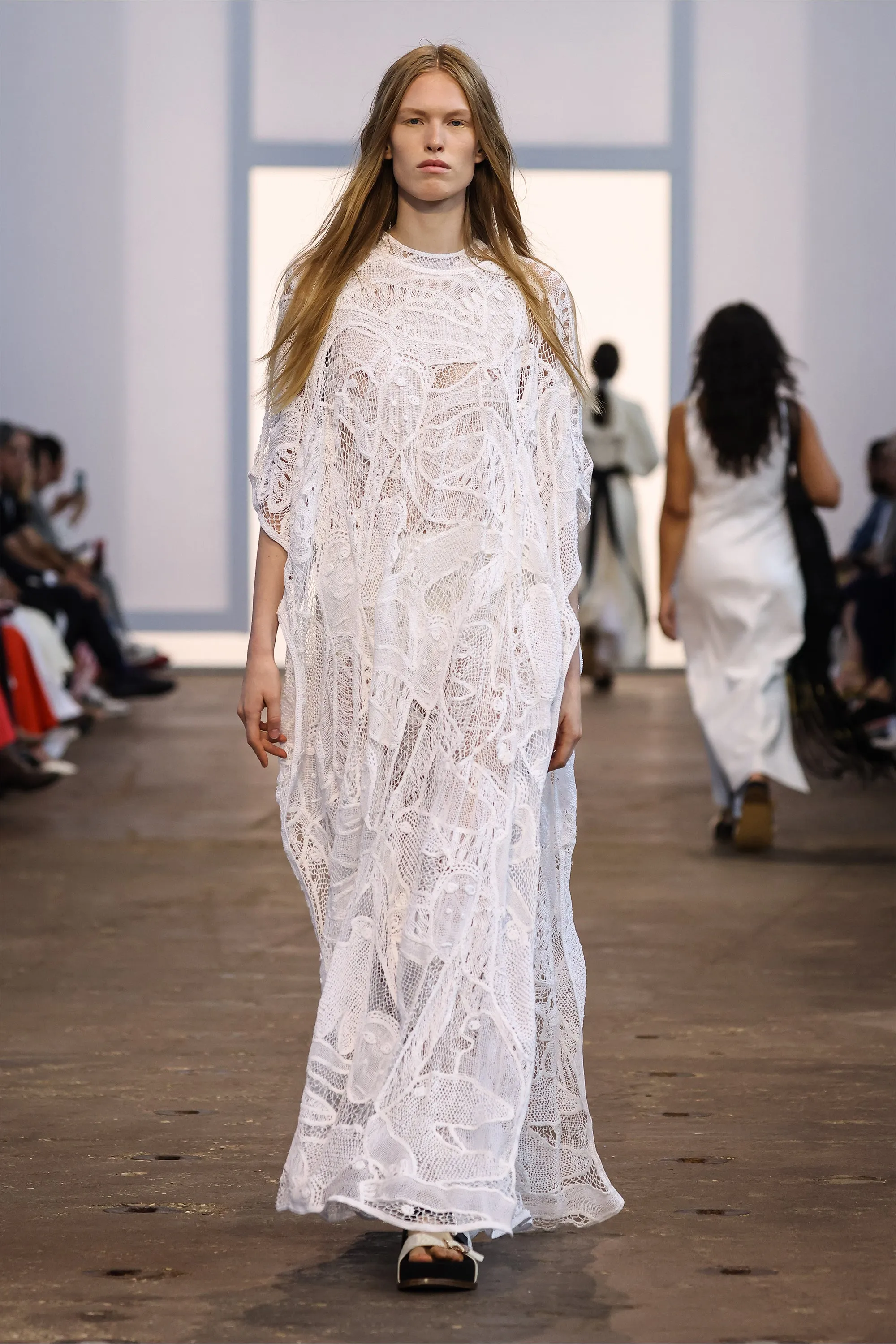 Tati Crochet Maxi Dress in White Cotton sold by Gabriela Hearst product image thumbnail 2