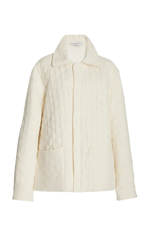 Skye Paddock Jacket in Ivory Cashmere Linen sold by Gabriela Hearst