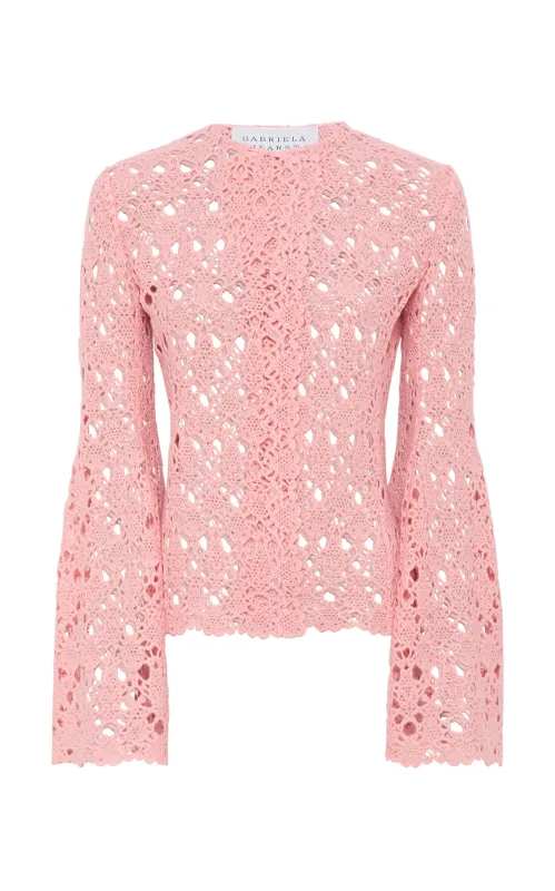 Reynolds Jacket in Rosa Cashmere Lace sold by Gabriela Hearst