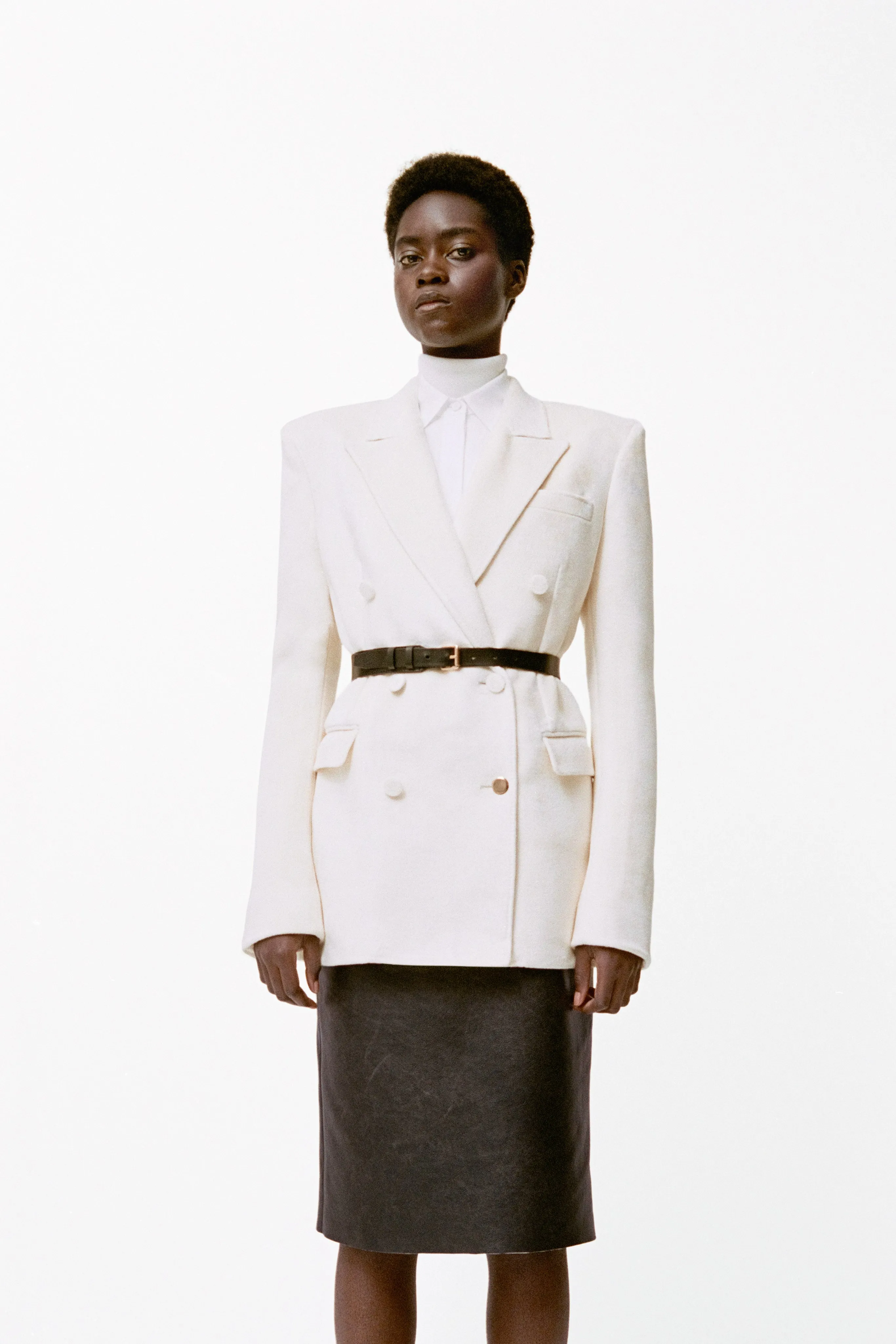 Amon Midi Skirt in Black Leather sold by Gabriela Hearst product image thumbnail 2