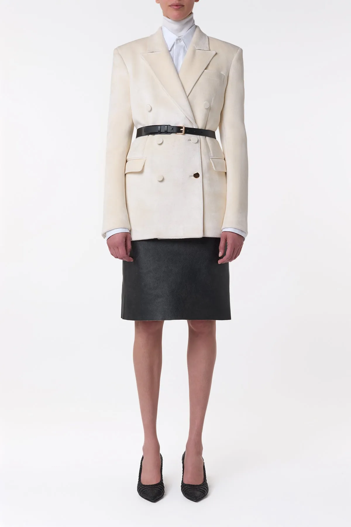 Amon Midi Skirt in Black Leather sold by Gabriela Hearst product image thumbnail 3