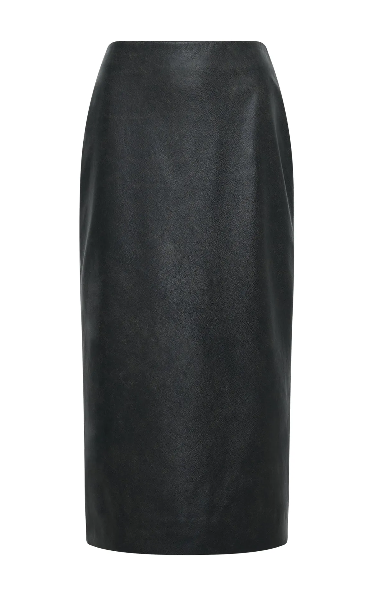 Amon Midi Skirt in Black Leather sold by Gabriela Hearst