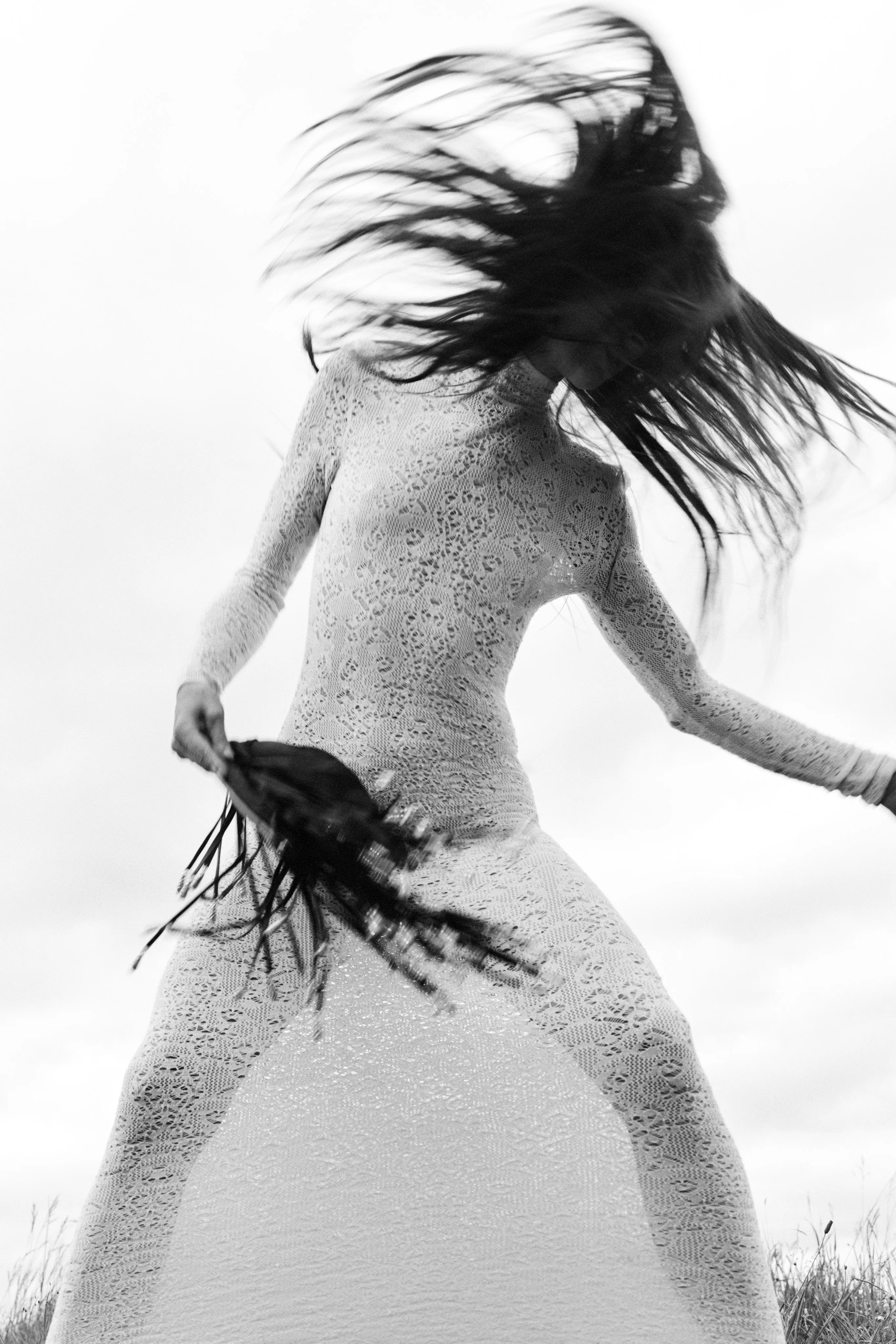 Lethe Pointelle Knit Maxi Dress in Ivory Virgin Wool Silk sold by Gabriela Hearst product image thumbnail 2