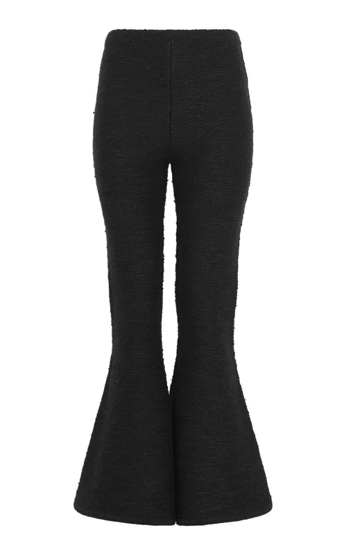 Karpo Flare Cropped Knit Pant in Black Cashmere Silk sold by Gabriela Hearst