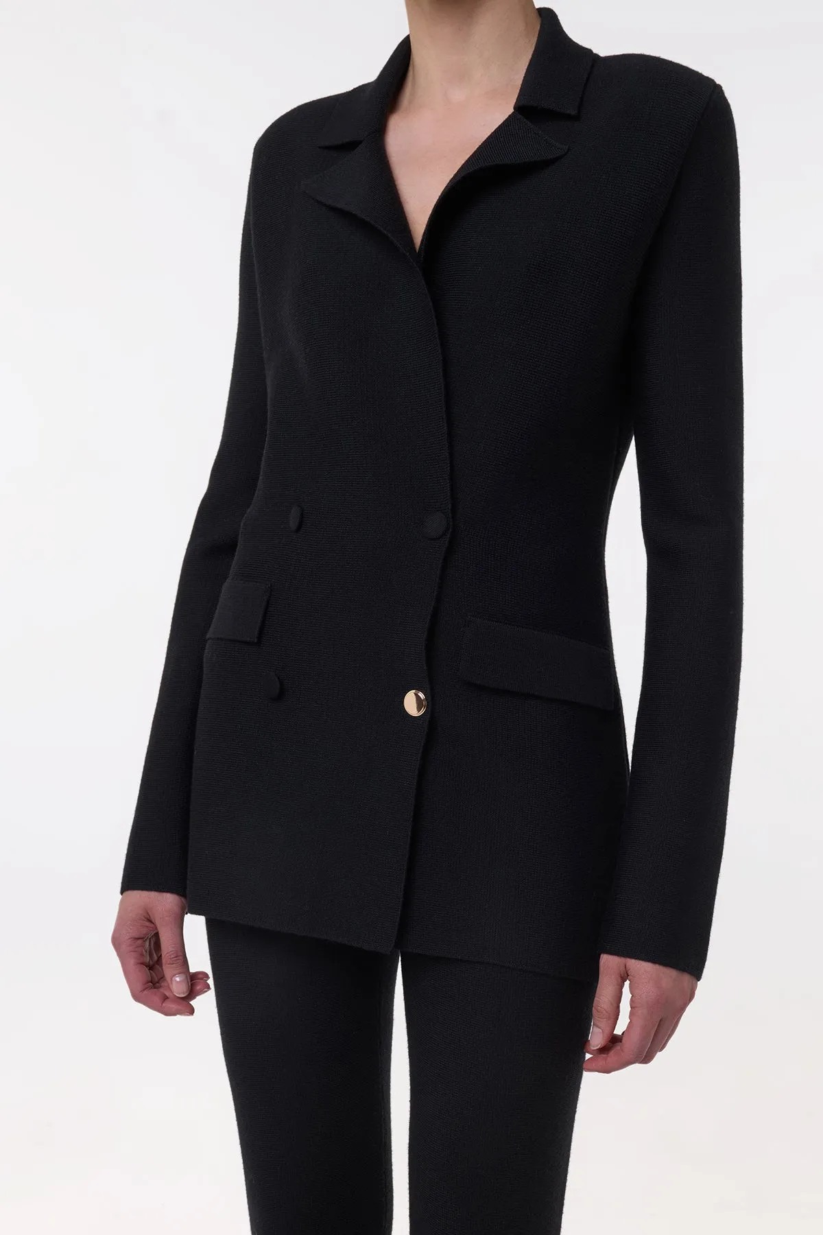 Bowen Knit Jacket in Black Merino Wool Cashmere sold by Gabriela Hearst product image thumbnail 5