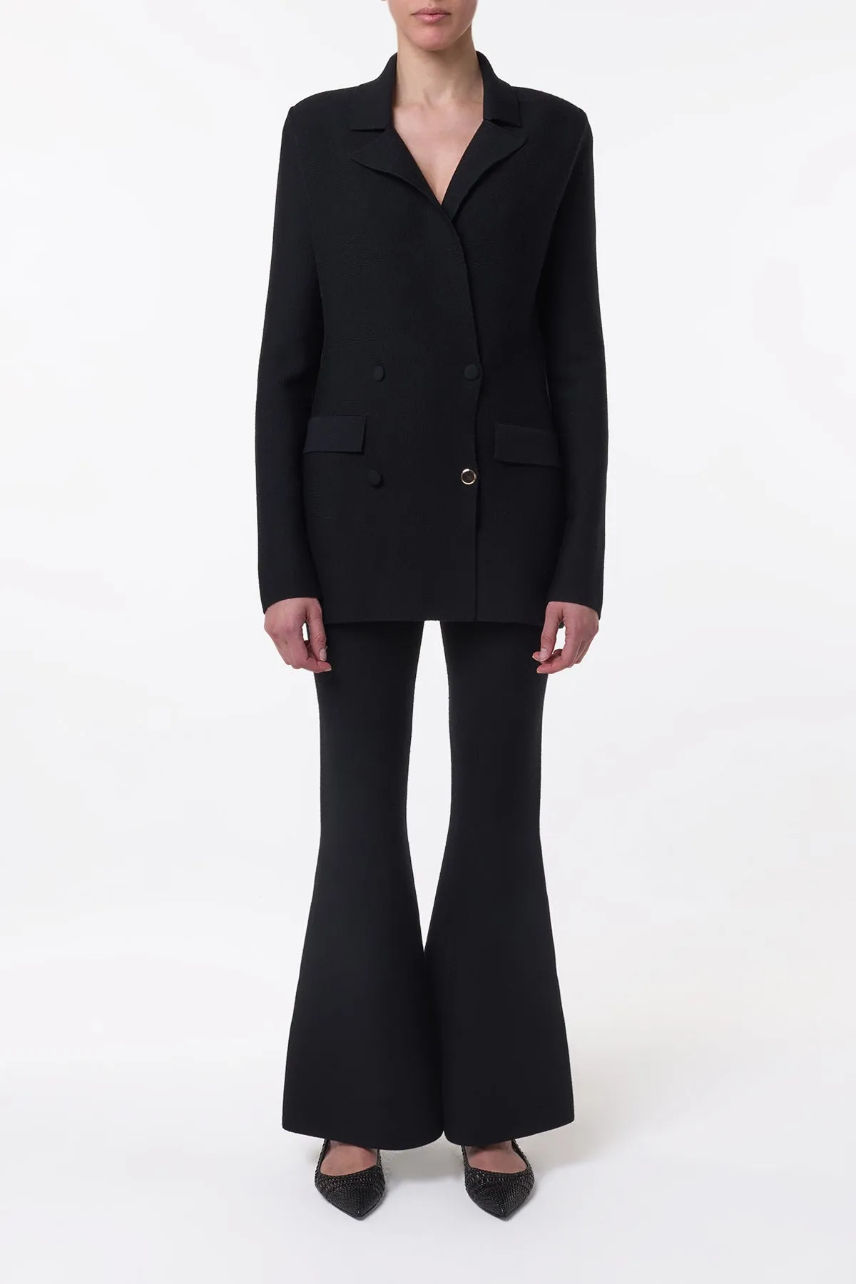 Bowen Knit Jacket in Black Merino Wool Cashmere sold by Gabriela Hearst product image thumbnail 2