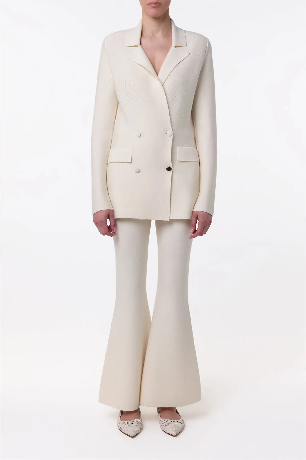 Bowen Knit Jacket in Ivory Merino Wool Cashmere sold by Gabriela Hearst product image thumbnail 2